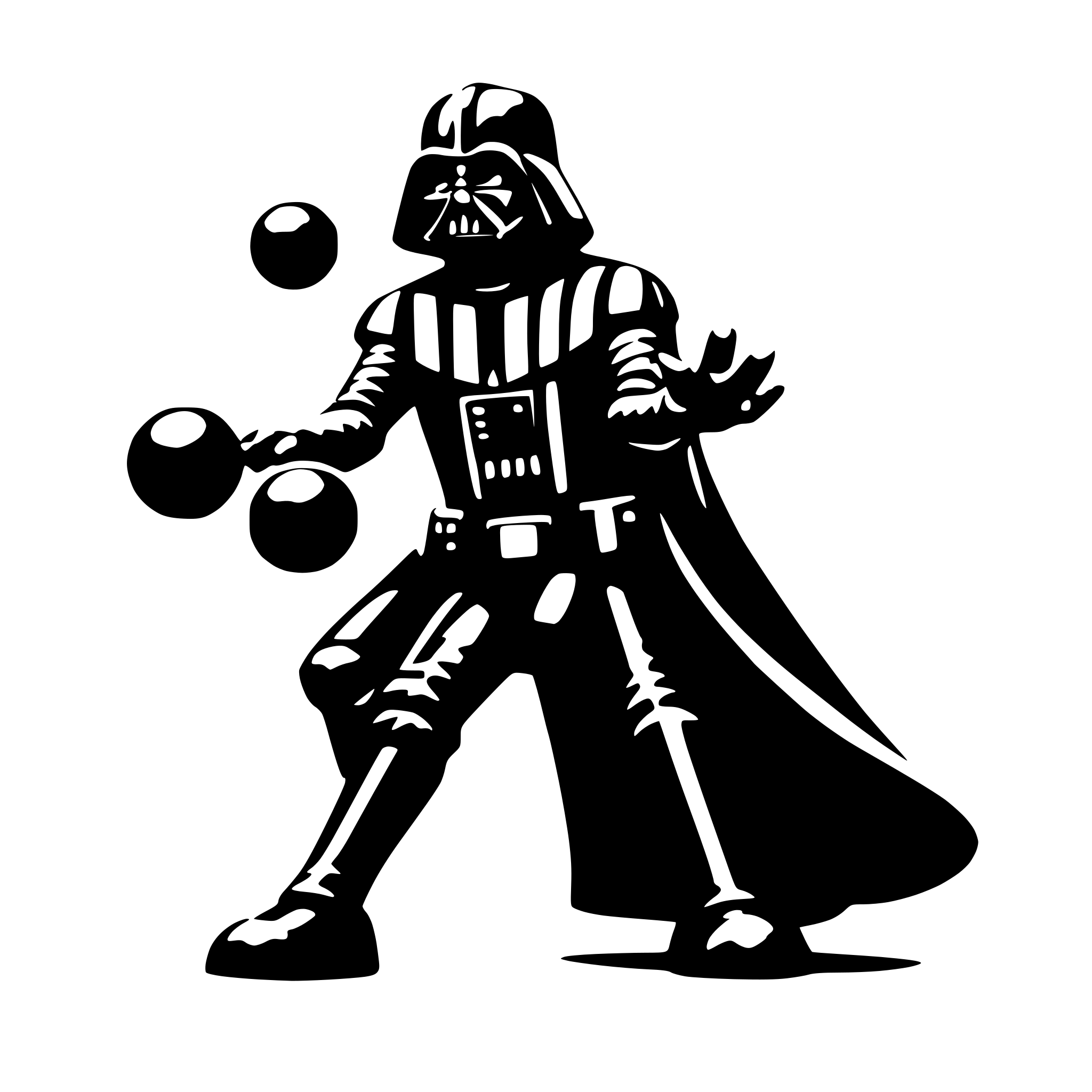 AI-generated SVG of a Darth Vader juggling balls
