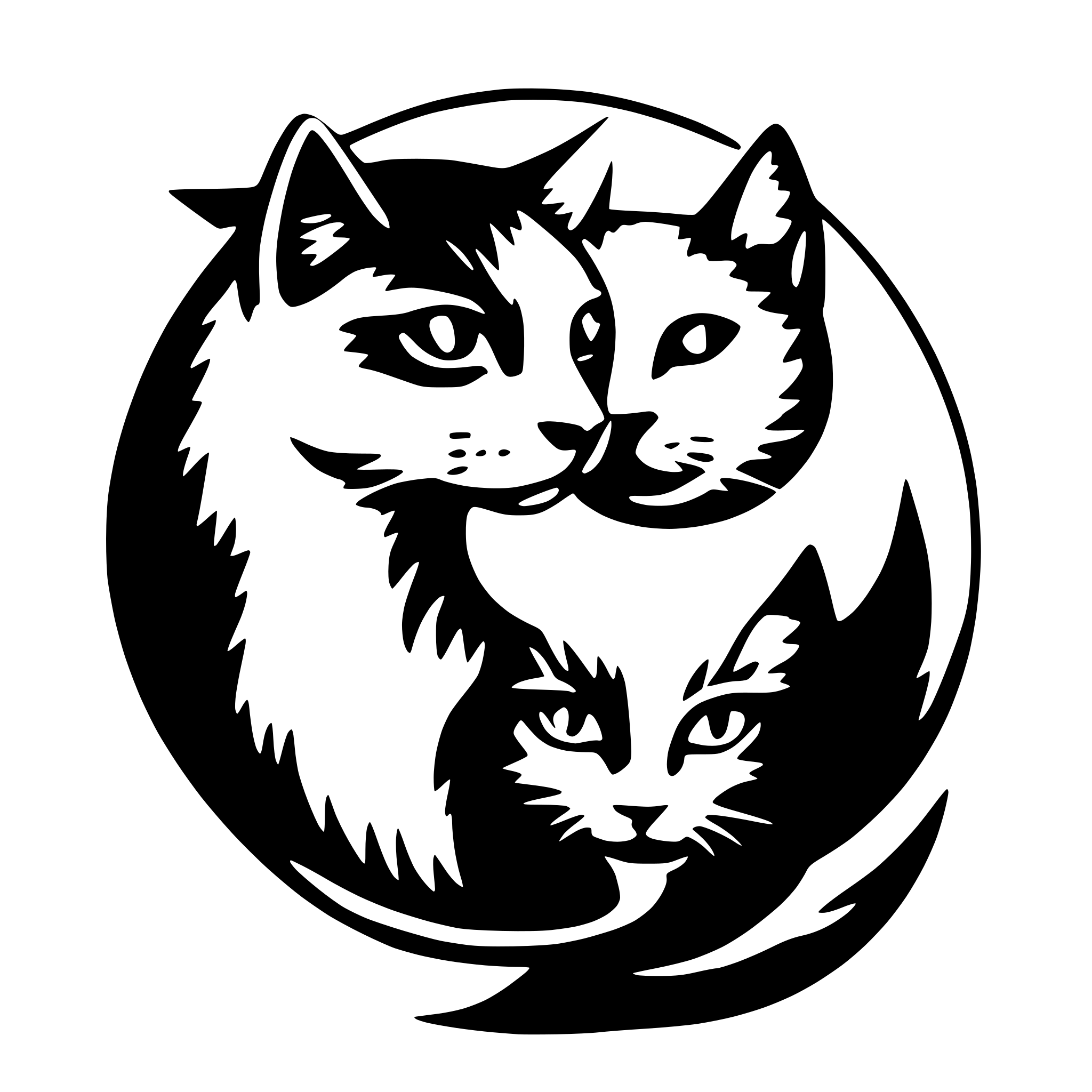 AI-generated SVG of a ying yang cats