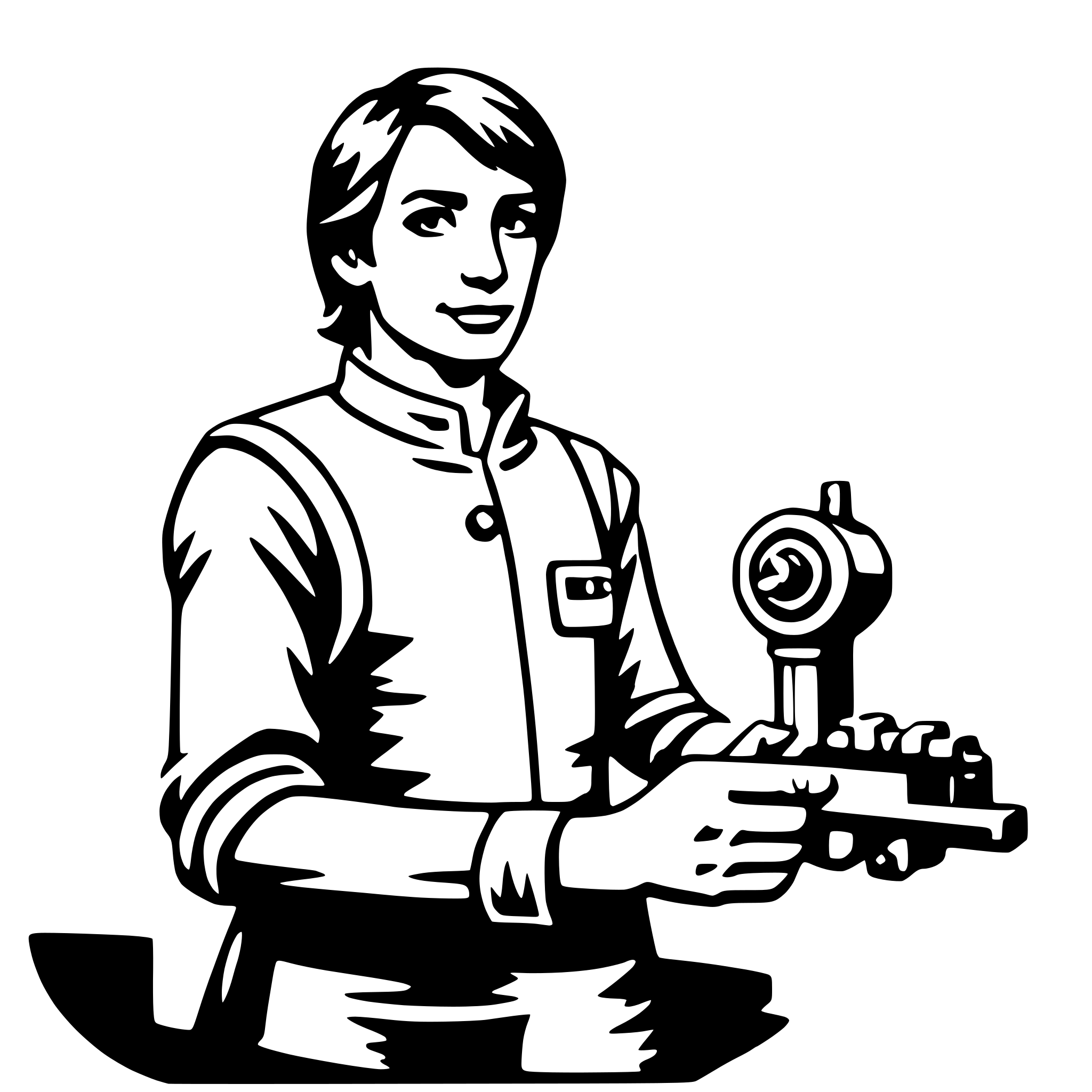 AI-generated SVG of a machinist