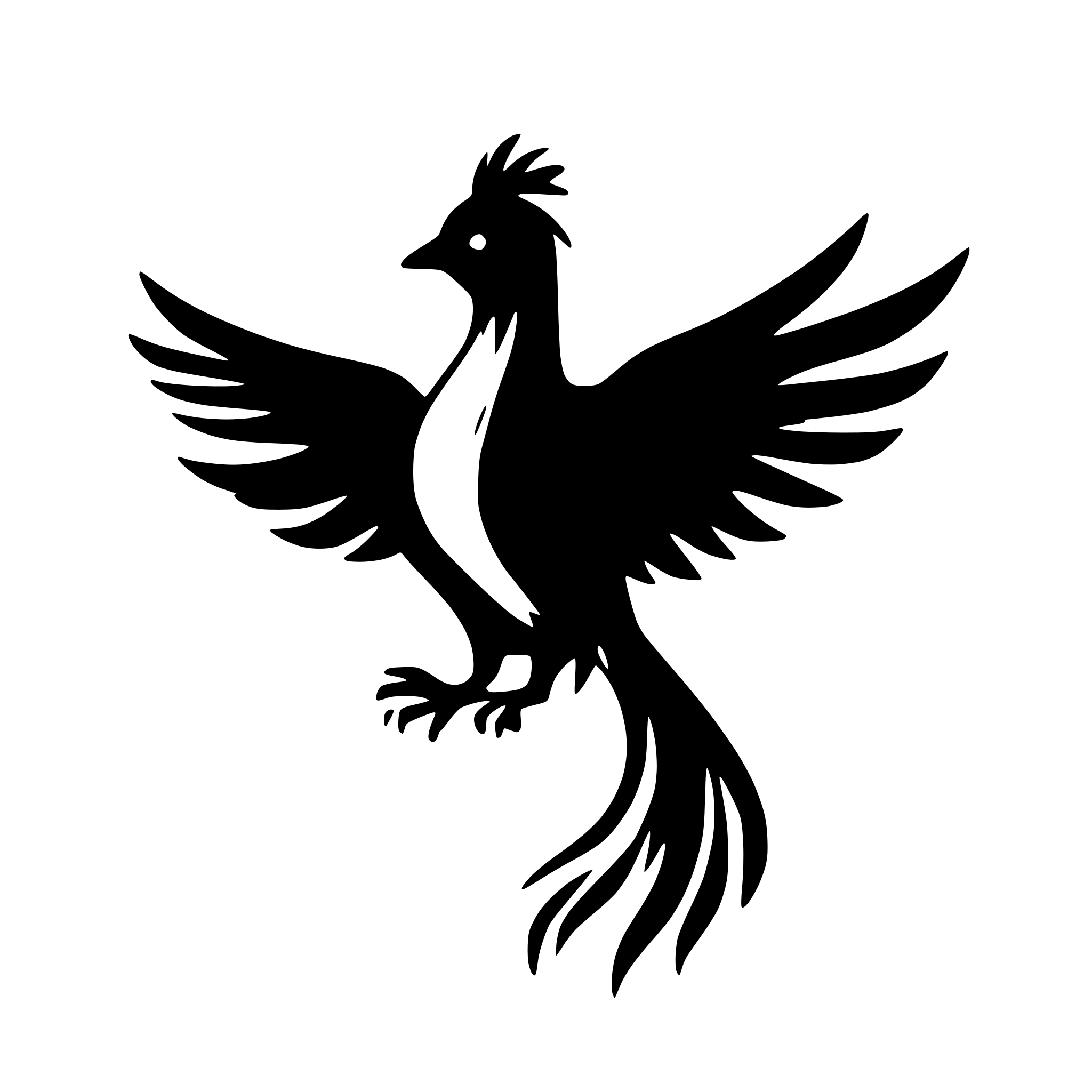 AI-generated SVG of a simple phoenix
