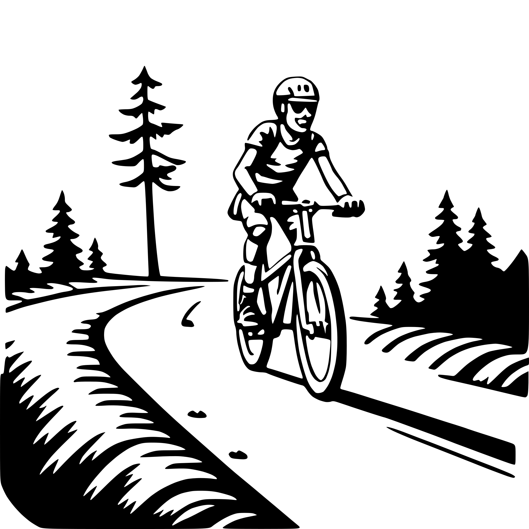 AI-generated SVG of 'mountain road biking'
