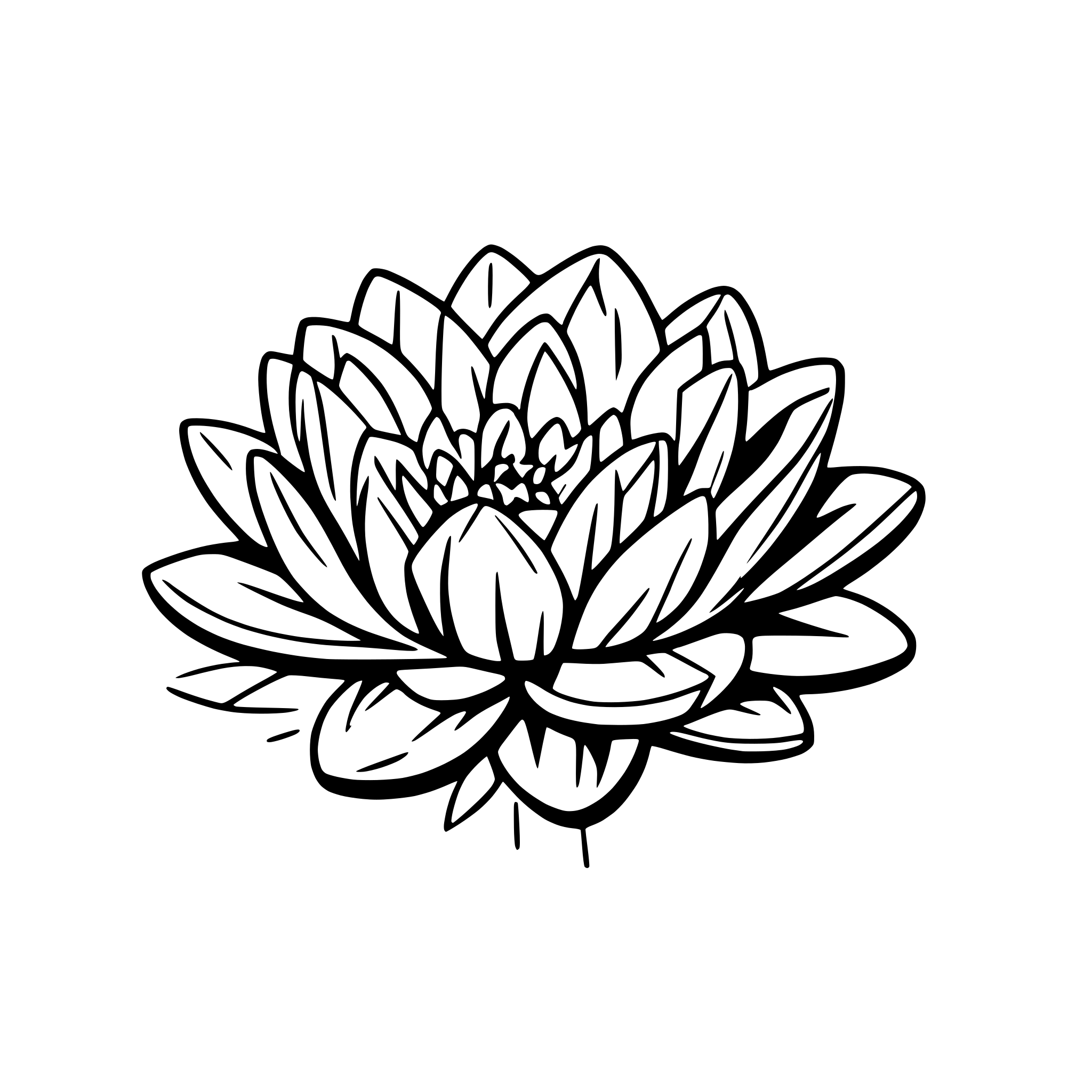 AI-generated SVG of a water lily flower