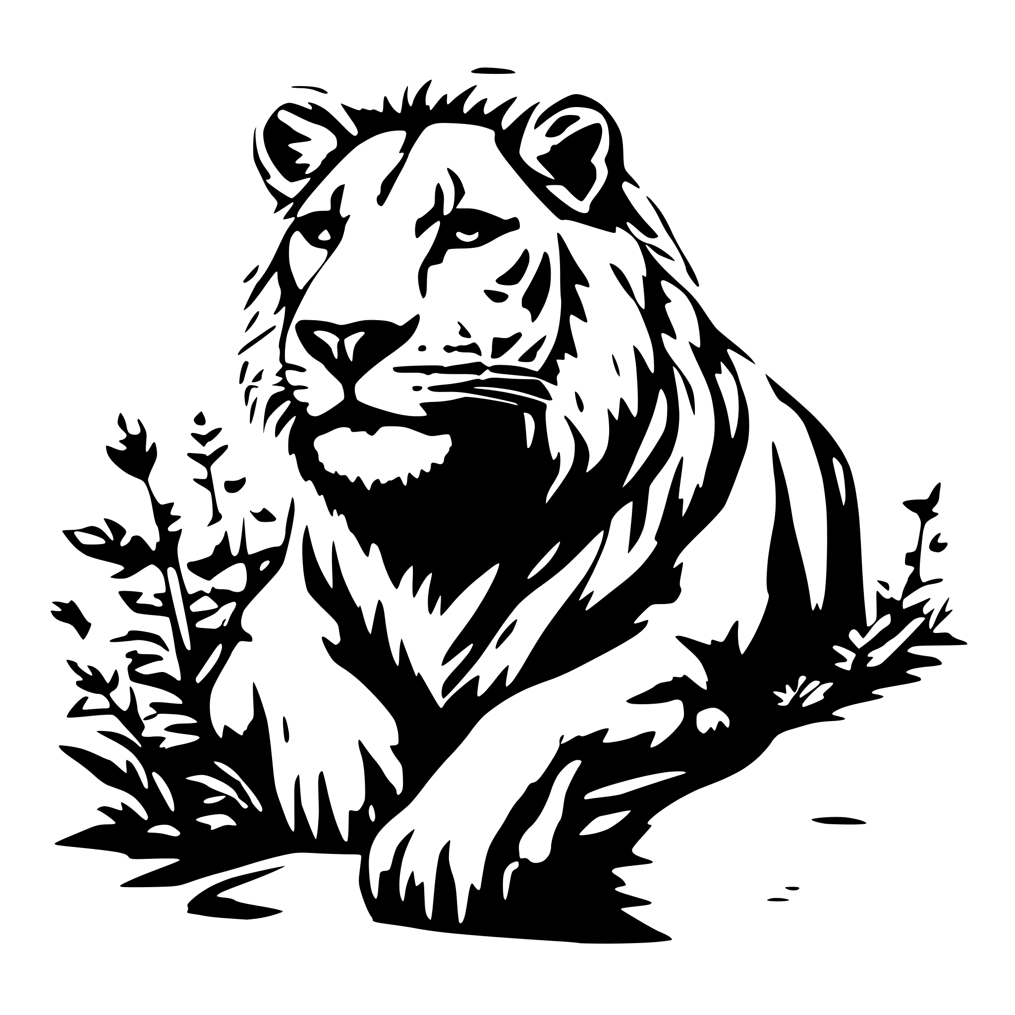 AI-generated SVG of 'Leão caminhando de frente'