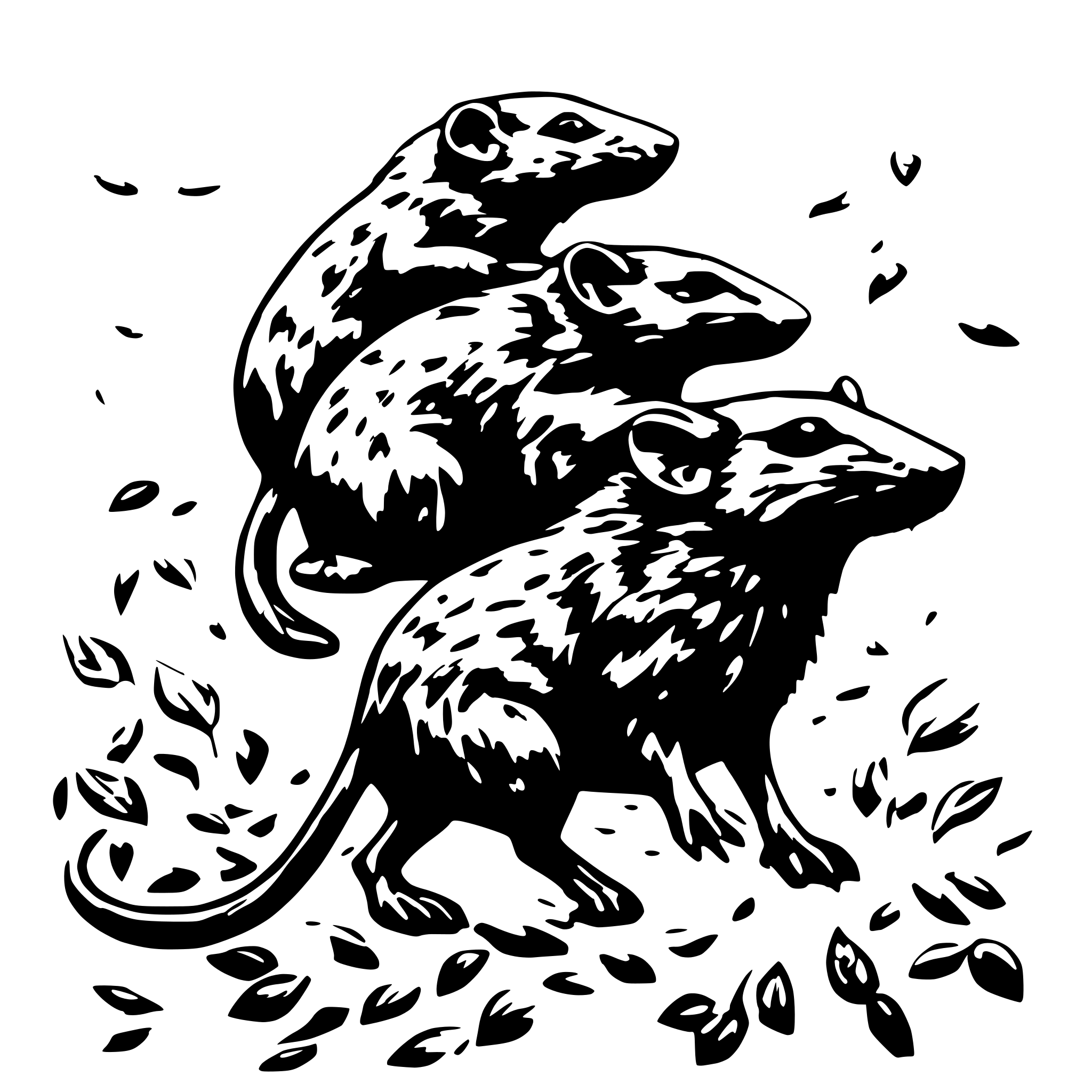AI-generated SVG of a a lot of rats running