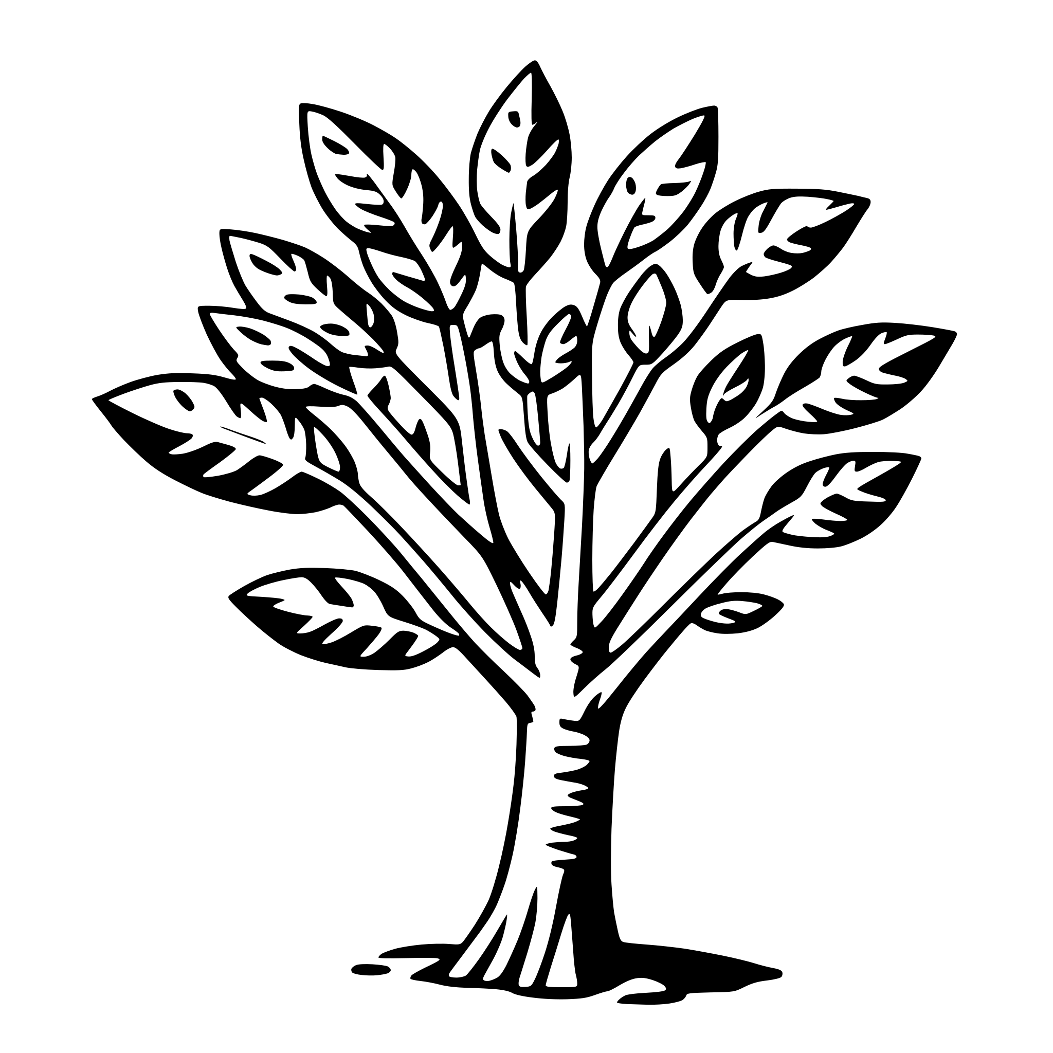 AI-generated SVG of a eucalyptus tree