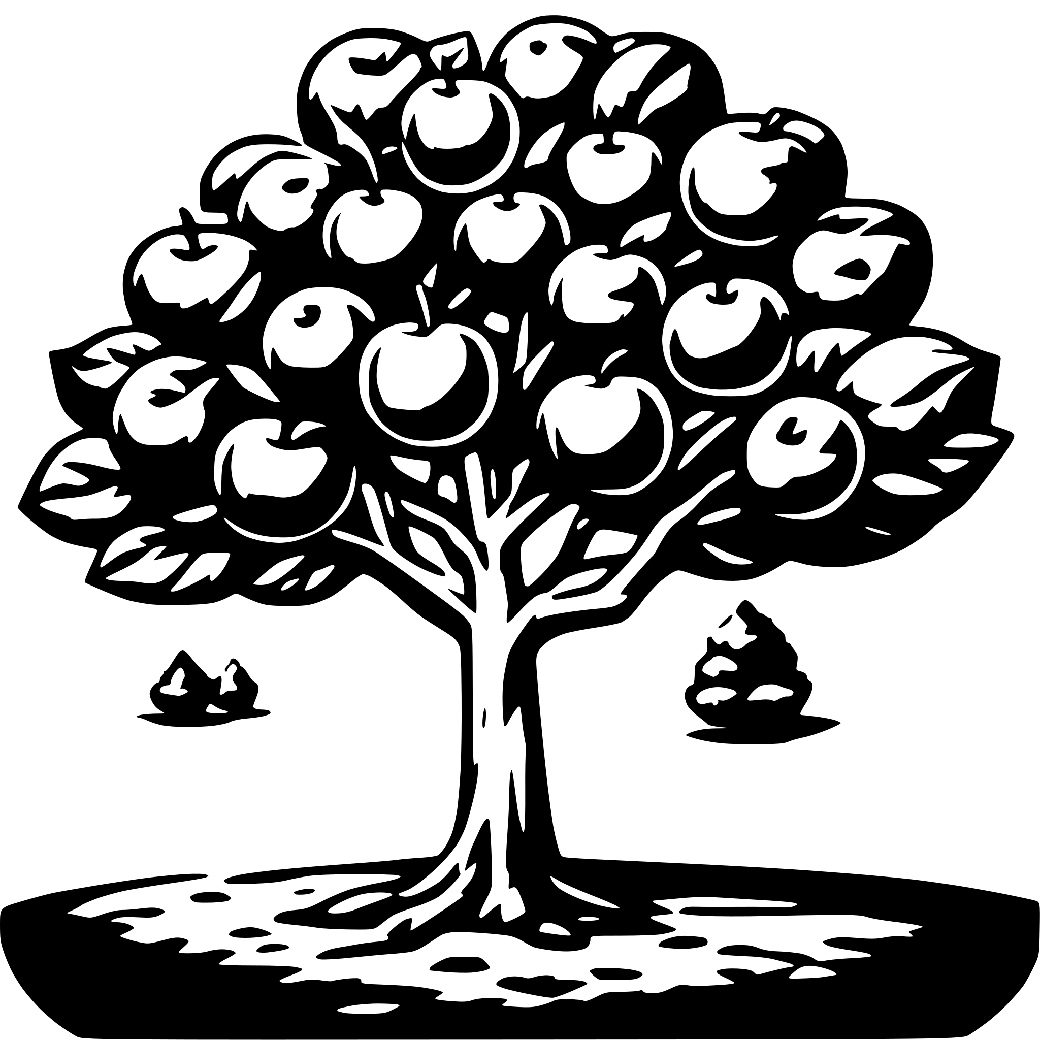 AI-generated SVG of 'an apple tree'
