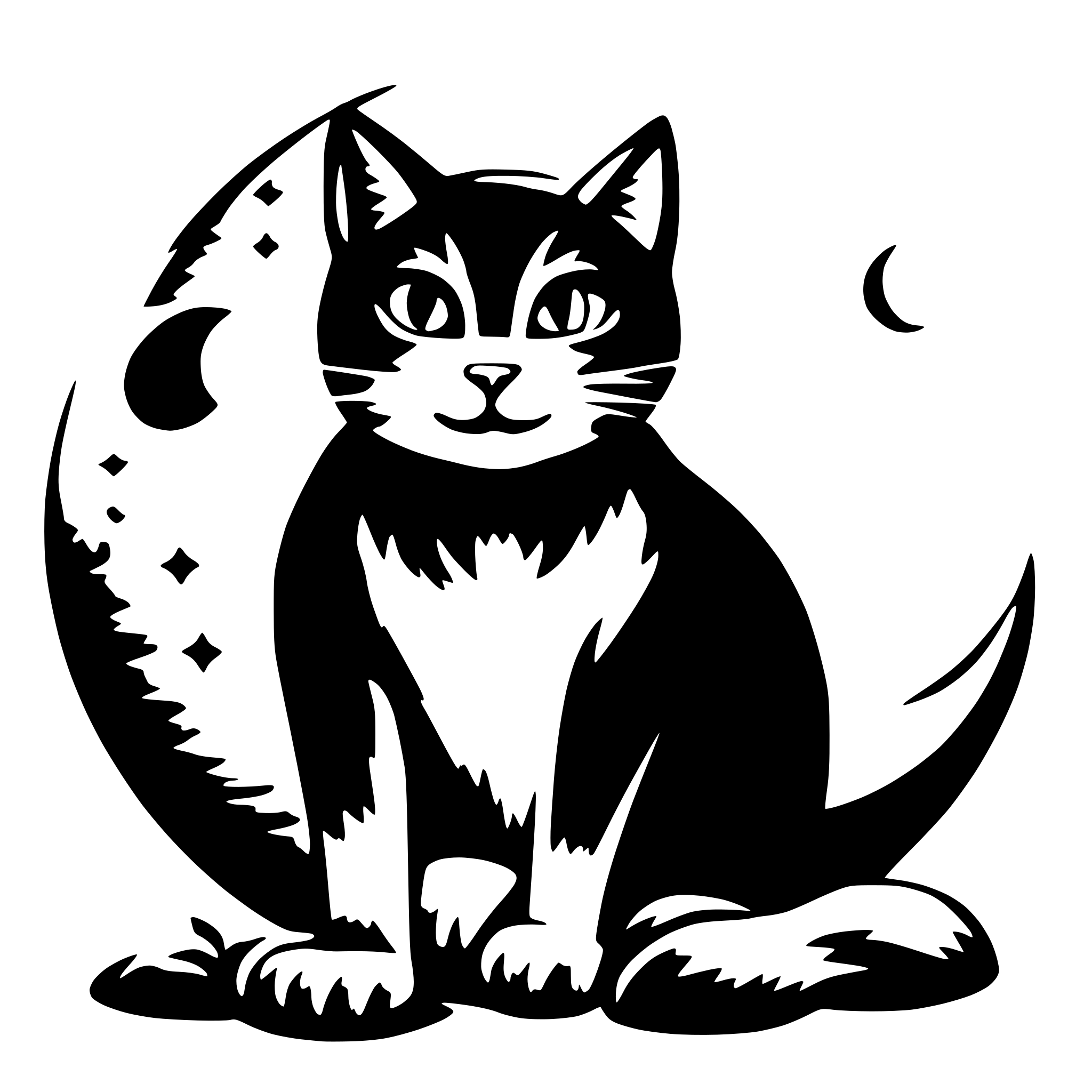 AI-generated SVG of 'cat in the moon'