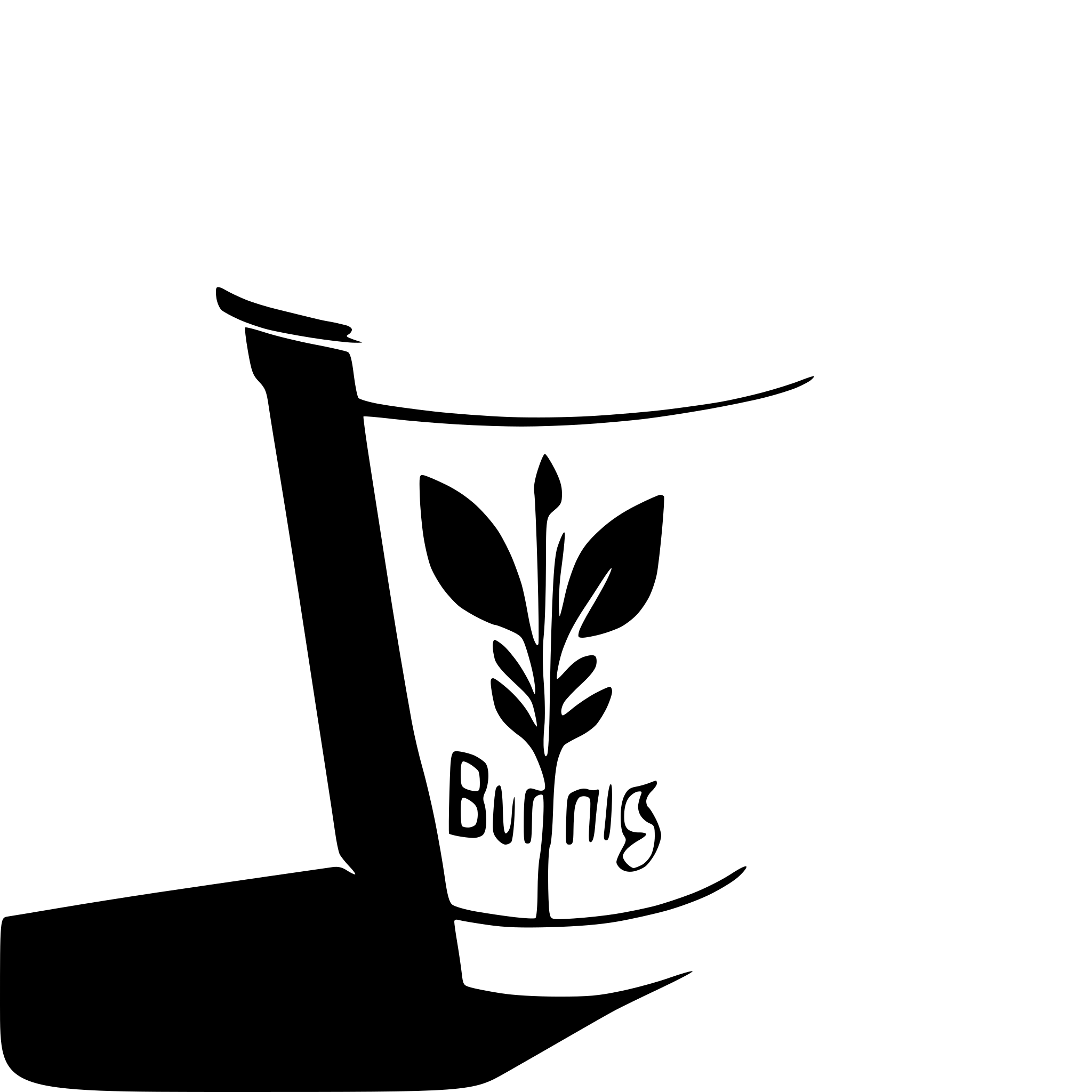 AI-generated SVG of a plain polypaper cup with phrase "Buenos dias!" in a booble font in two lines