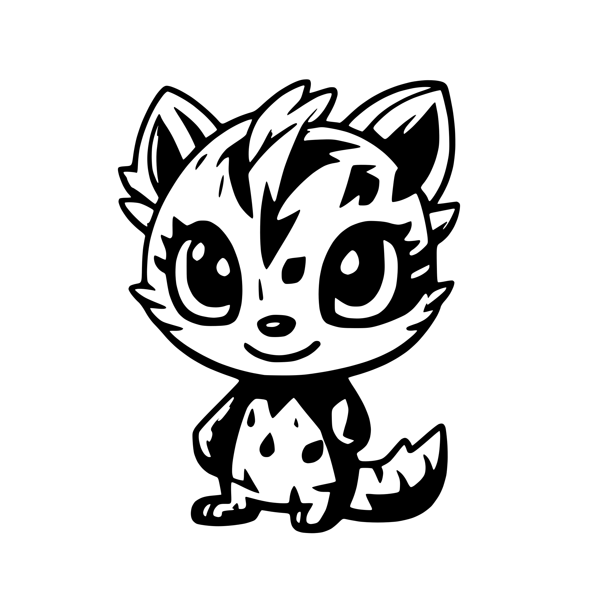 AI-generated SVG of a a cute phoenix-raccoon character. The raccoon is fully orange with a milk-white heart-shaped spot on its chest and glowing fiery patterns on its tail and wings. The style is semi-realistic and detailed, with soft shading, highlights, and glowing flame effects. Bright, warm color palette with a focus on fiery and magical elements.