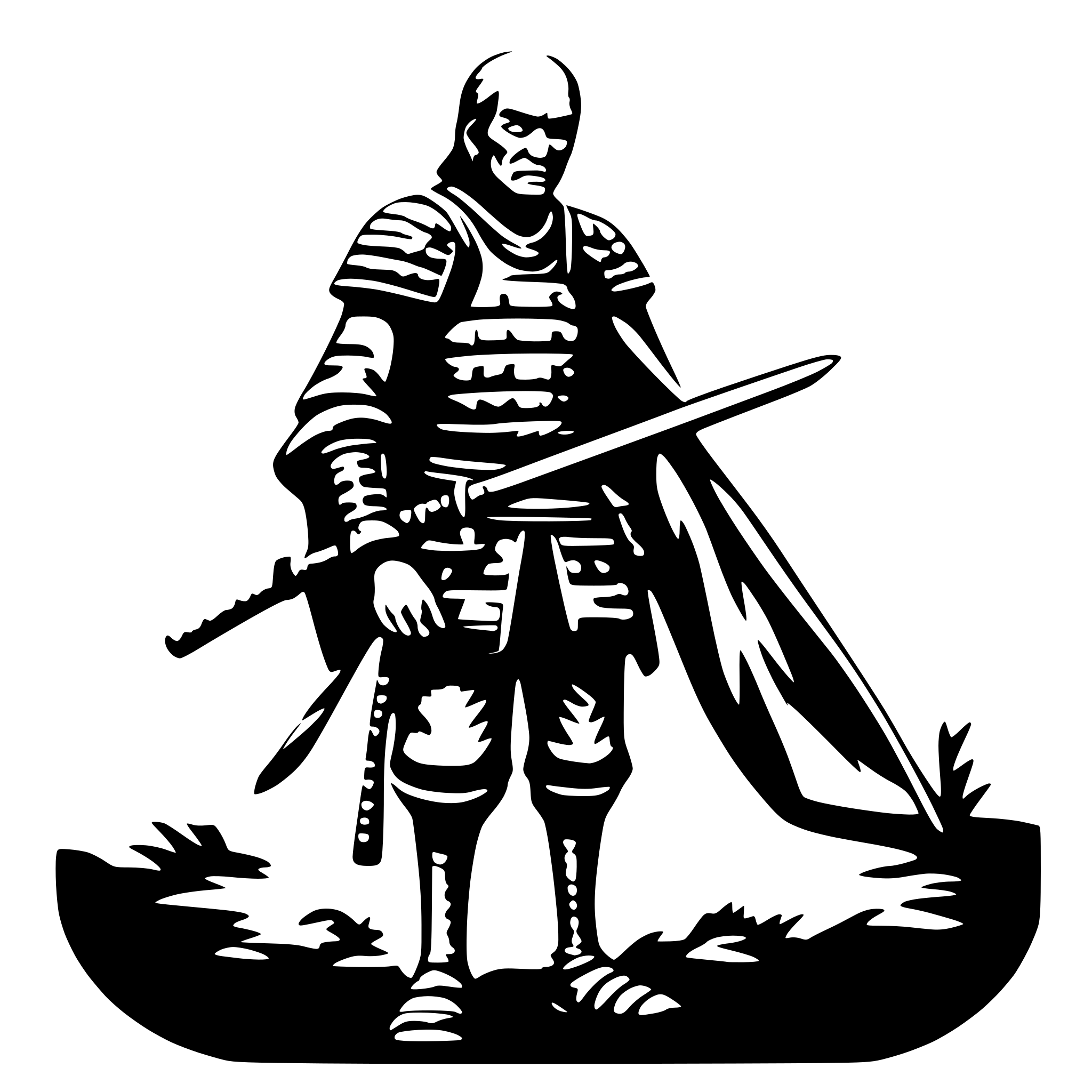 AI-generated SVG of a old samurai