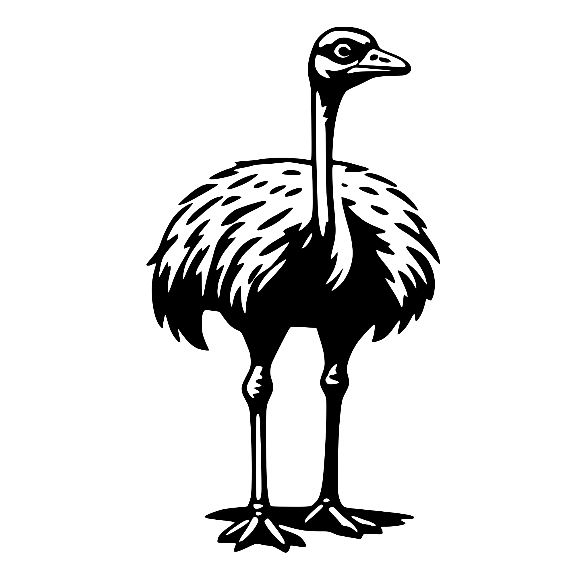 AI-generated SVG of a ostrich