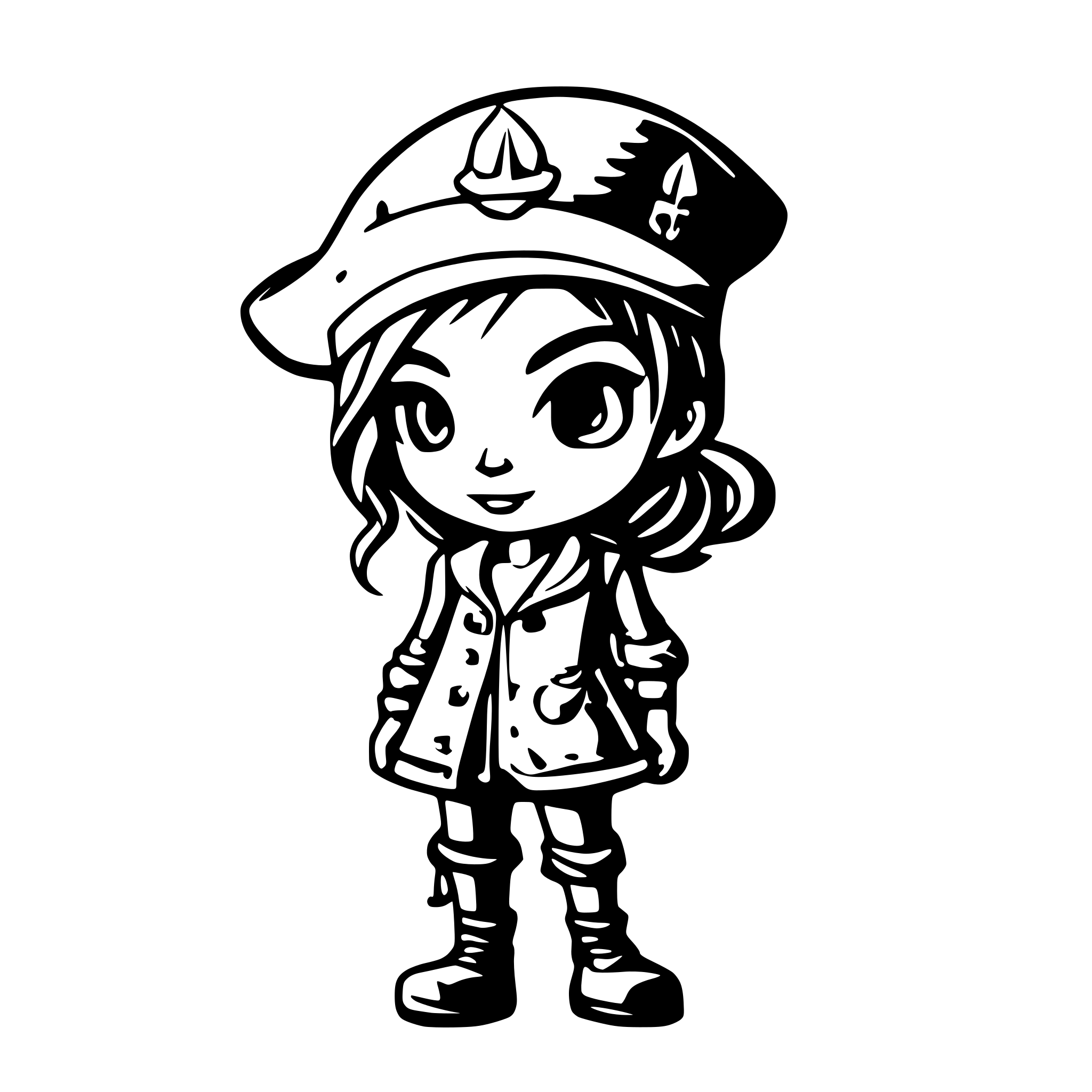 AI-generated SVG of a little pirate, suited for childrens coloring books, so no big black filled areas