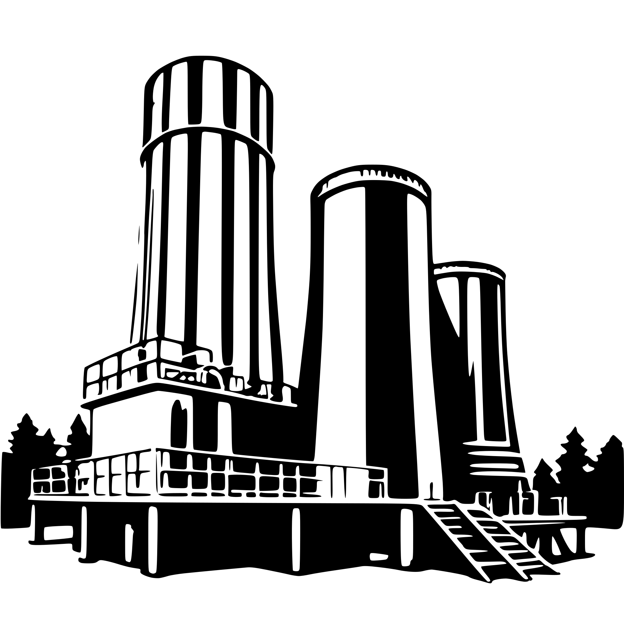AI-generated SVG of 'COOLING TOWER INDUSTRAIL 3D SVG'