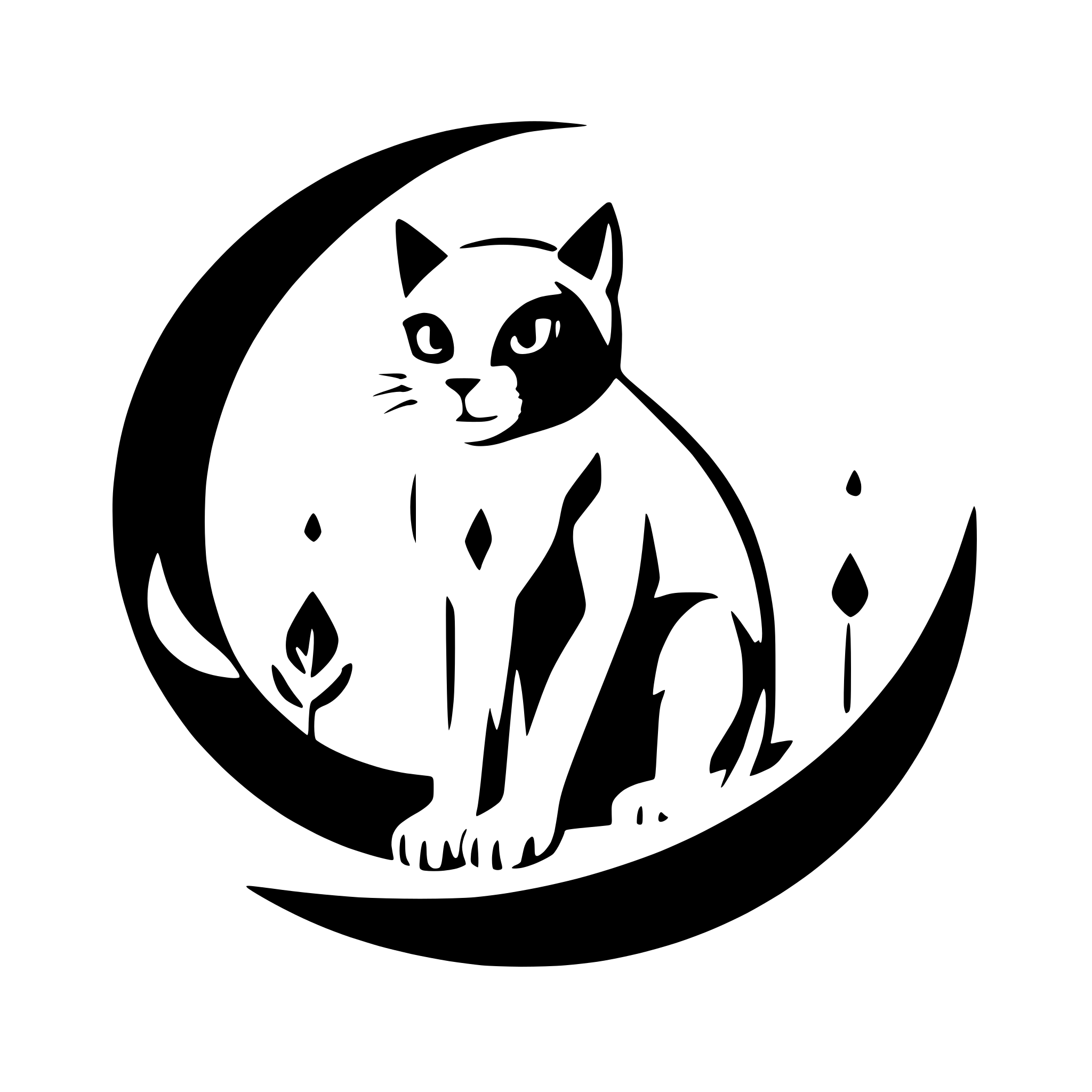 AI-generated SVG of 'cat perched on a moon'