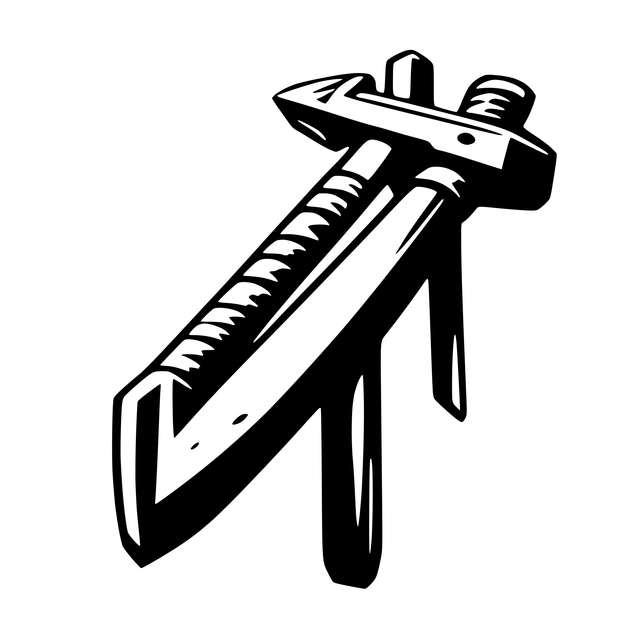 AI-generated SVG of 'Warhammers as (symbolic) weapons'
