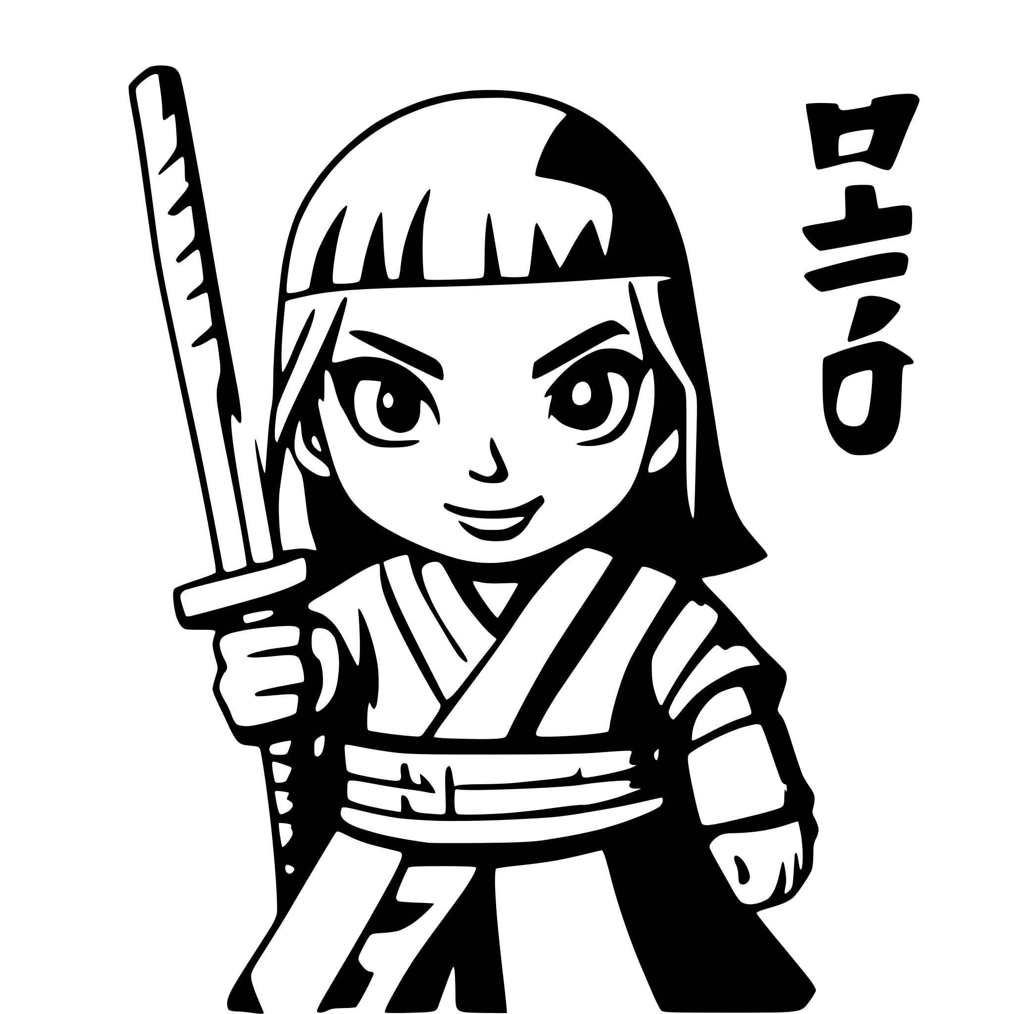 AI-generated SVG of a old samurai