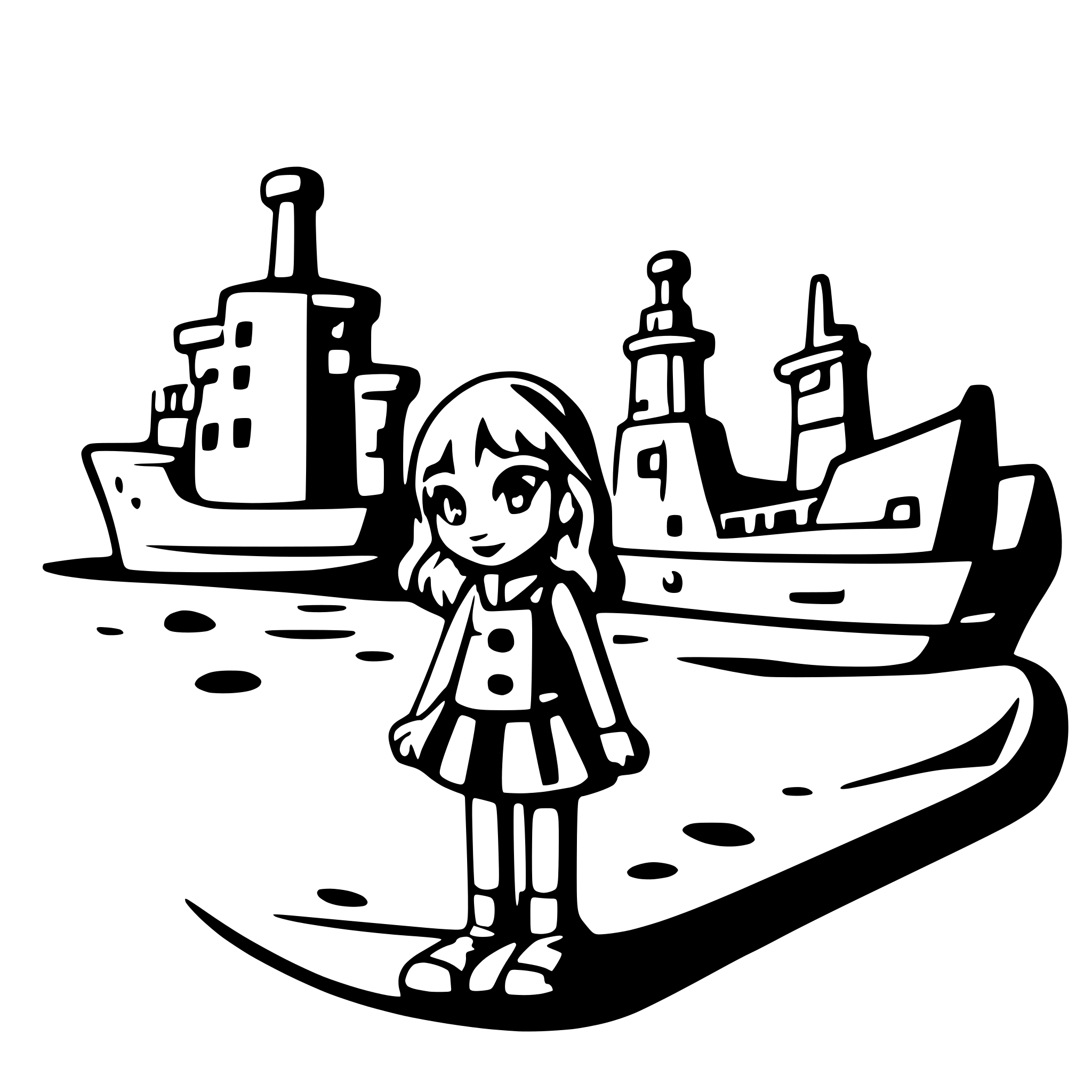 AI-generated SVG of 'port with ships'