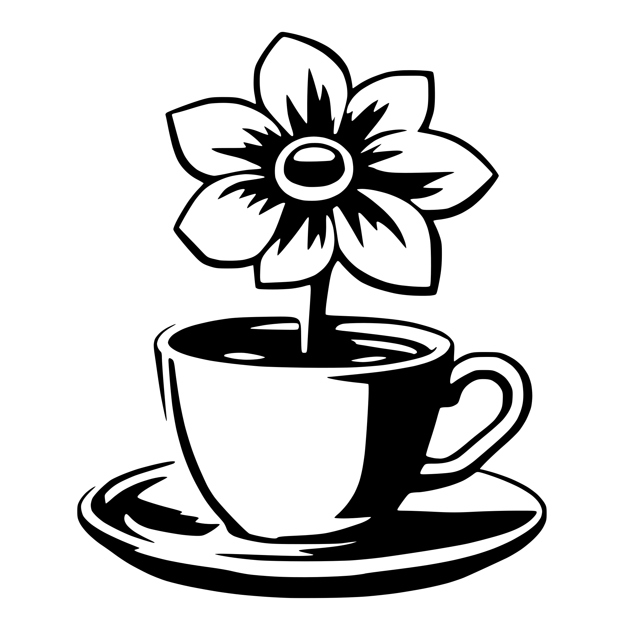 AI-generated SVG of a Coffee With Shape Of Flower