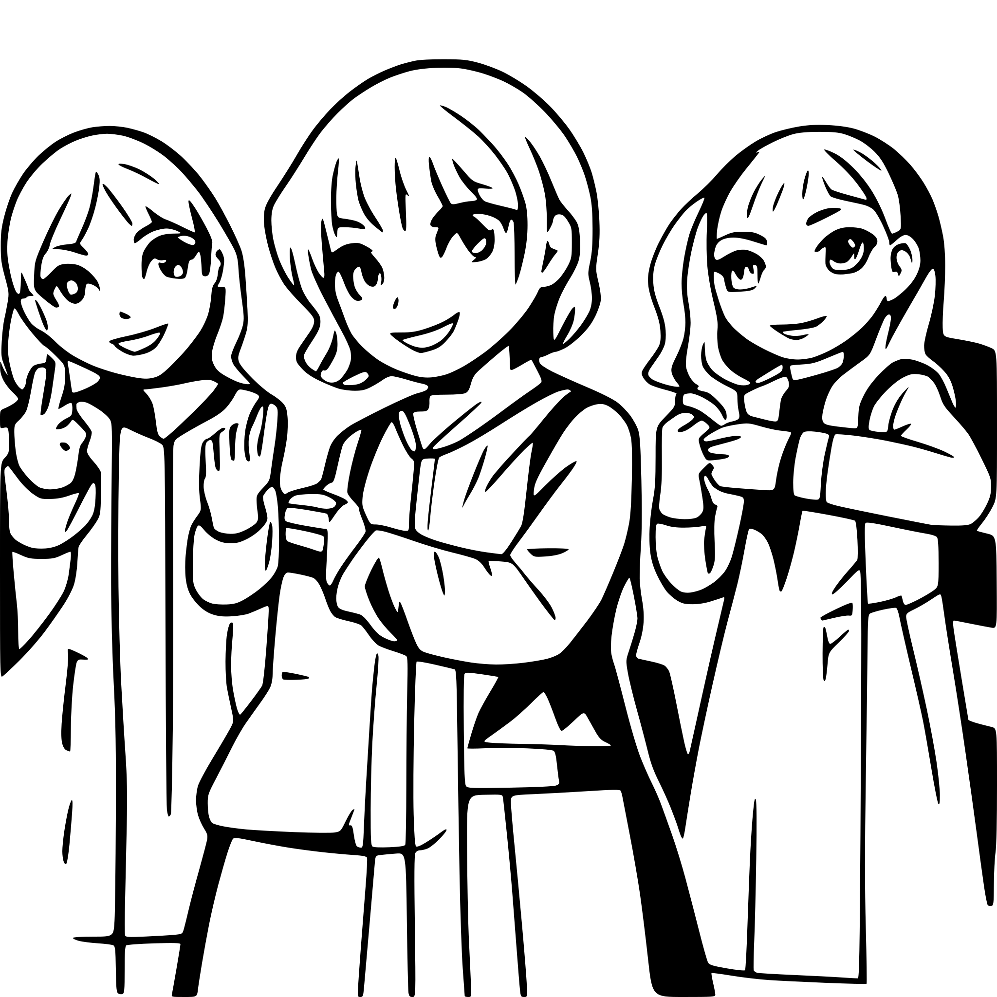 AI-generated SVG of a girls and boys forming a line and holding hands