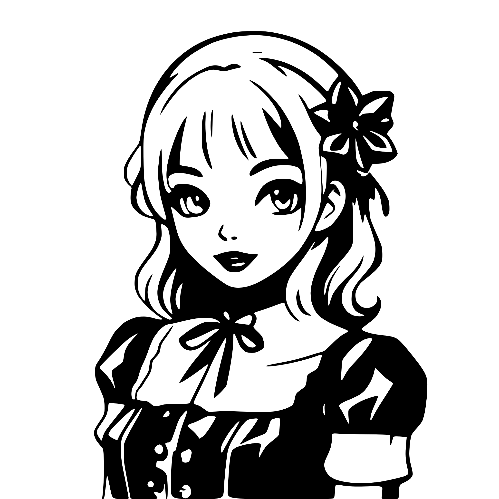 AI-generated SVG of 'girl in gothic lolita dress'
