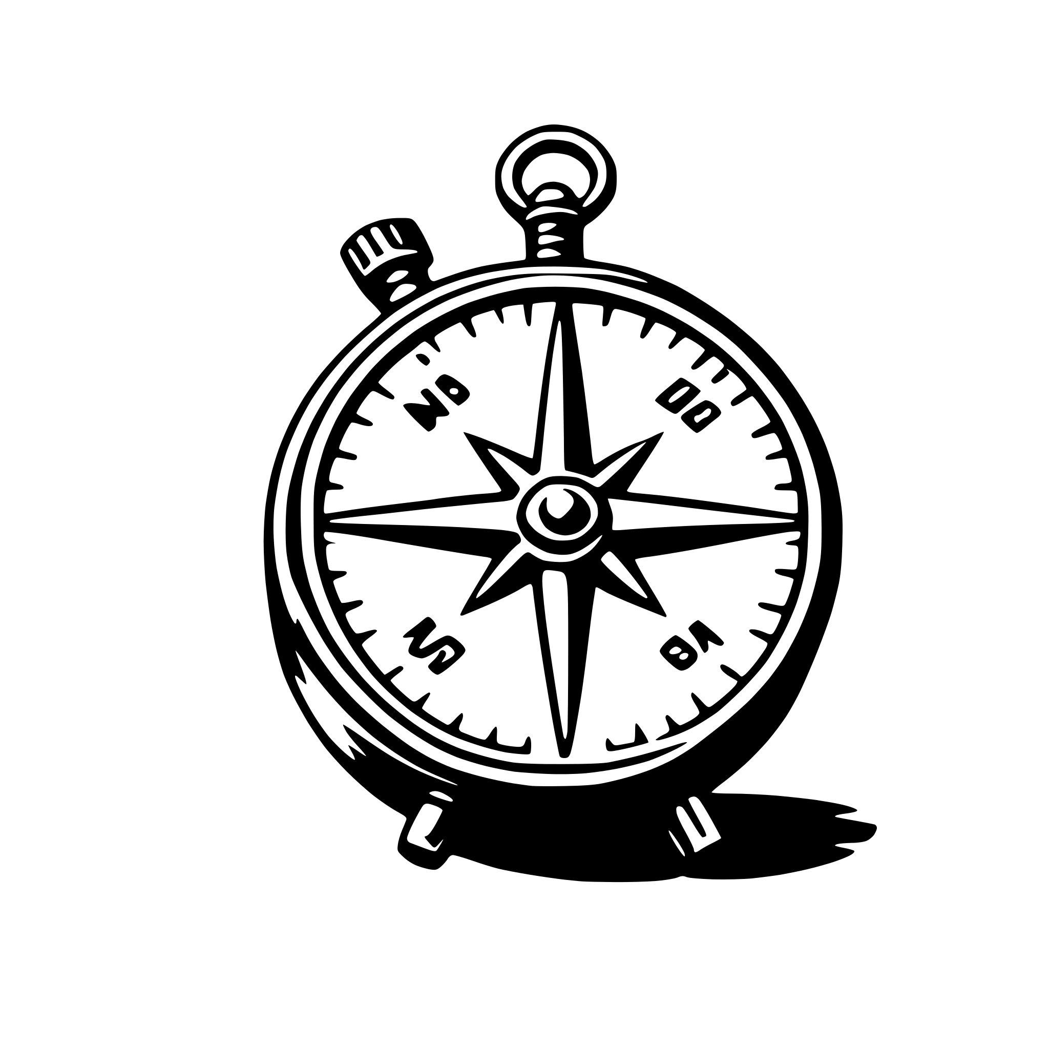 AI-generated SVG of a compass and map