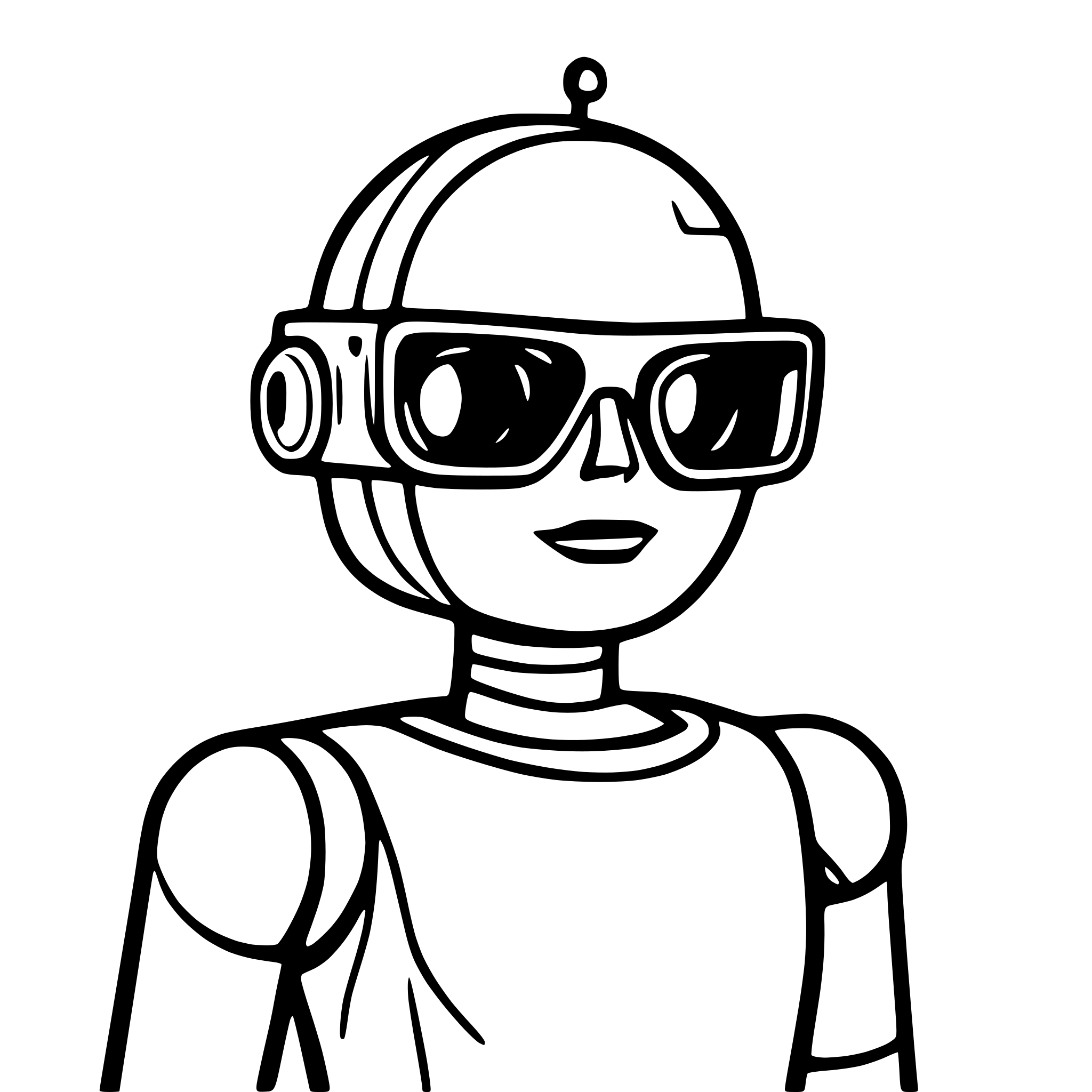 AI-generated SVG of 'Robot with augmented reality glasses'