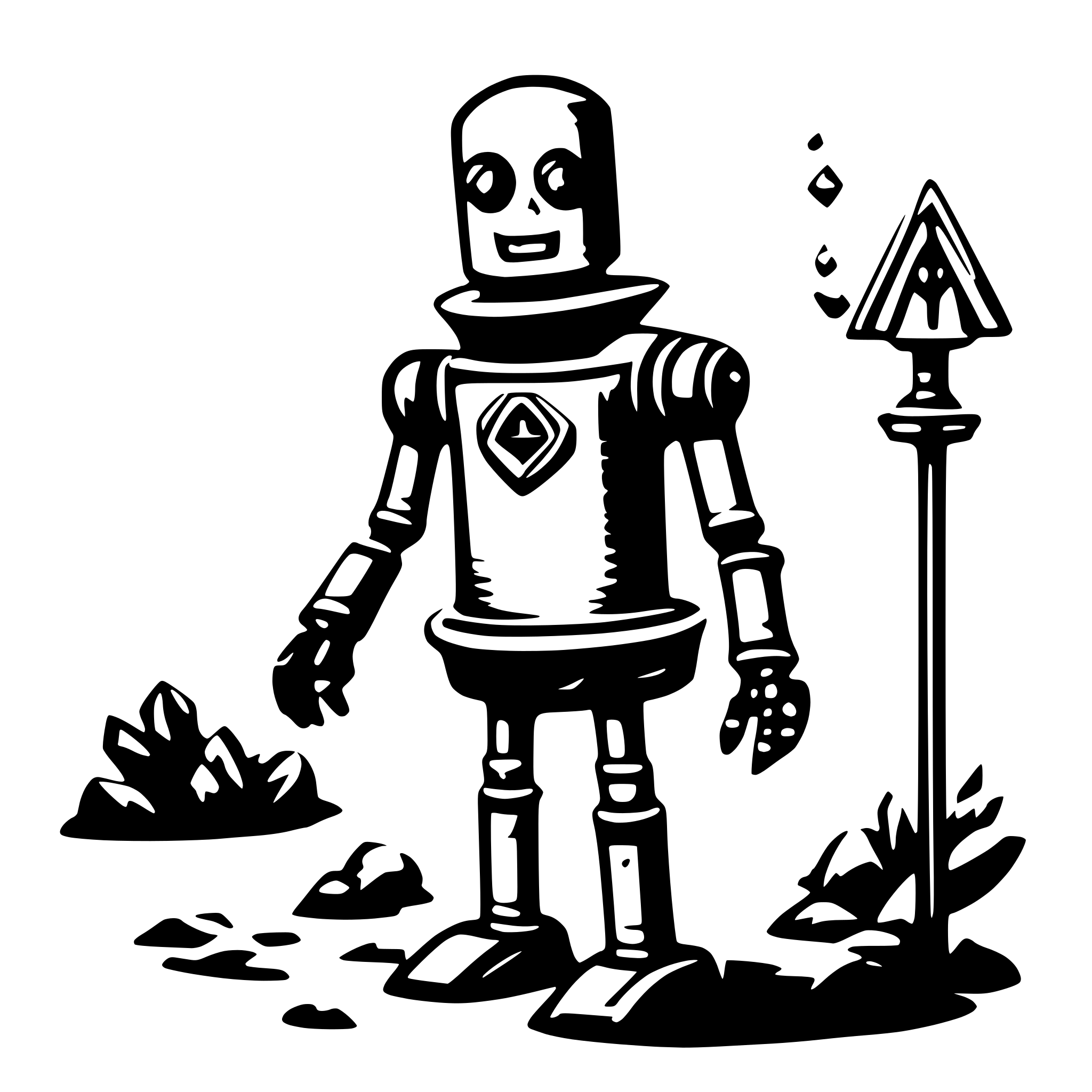 AI-generated SVG of 'robot wizard'