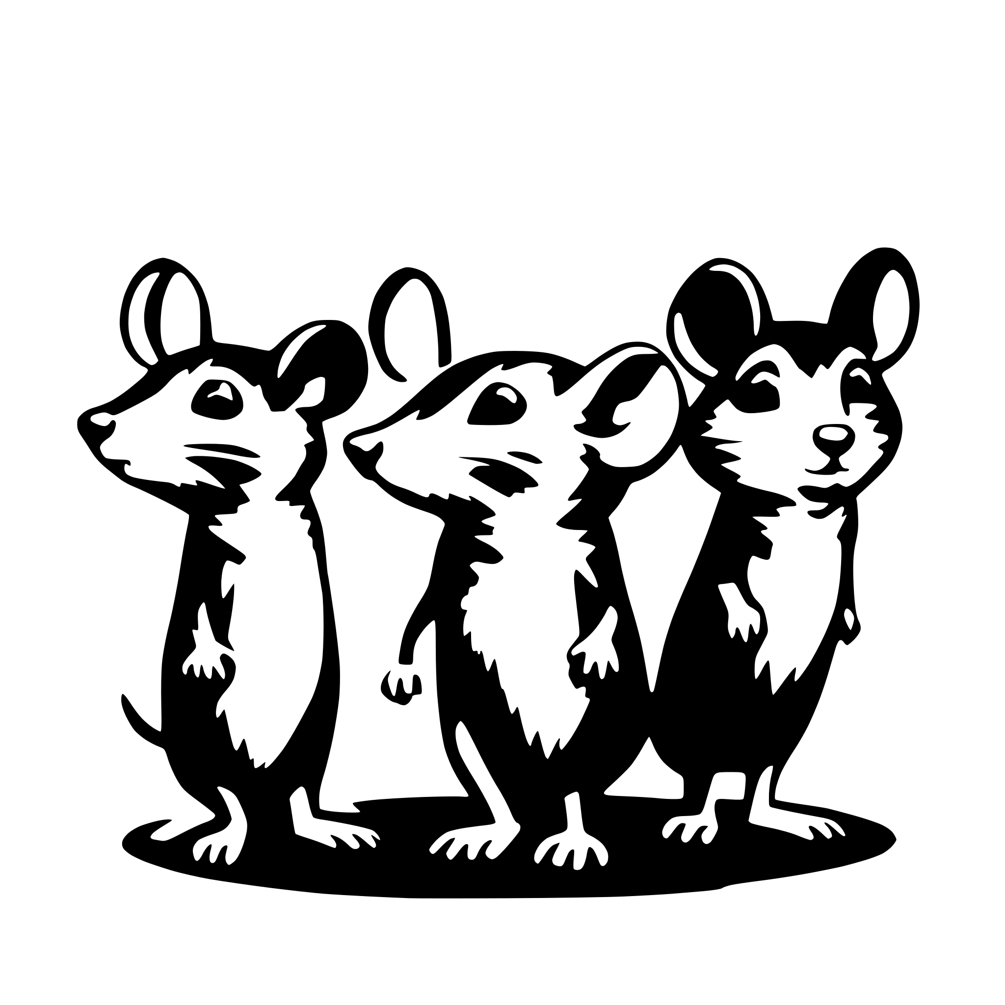 AI-generated SVG of a three blind mice