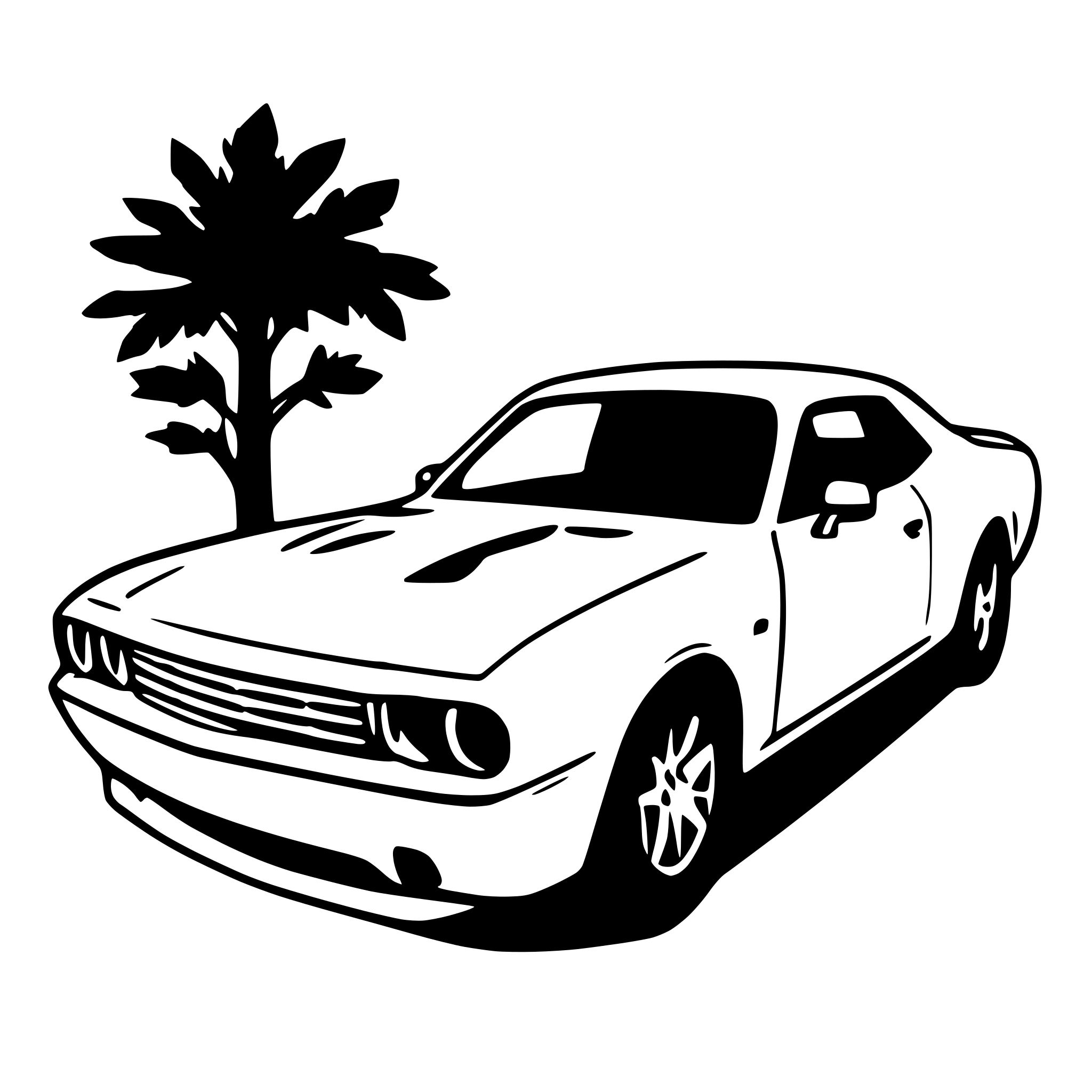 AI-generated SVG of a Dodge Challenger as a drawing to color in. Without Logos.