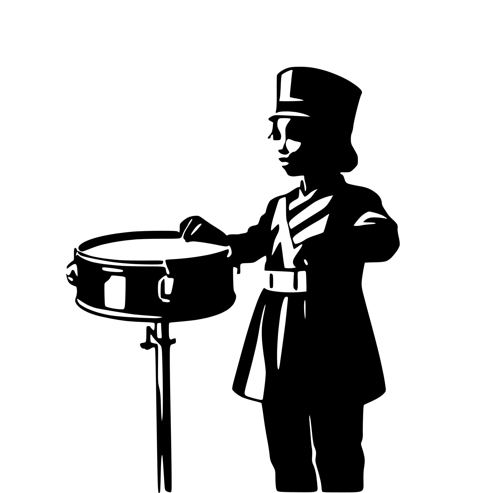 AI-generated SVG of 'Marching band drummer silhouette'