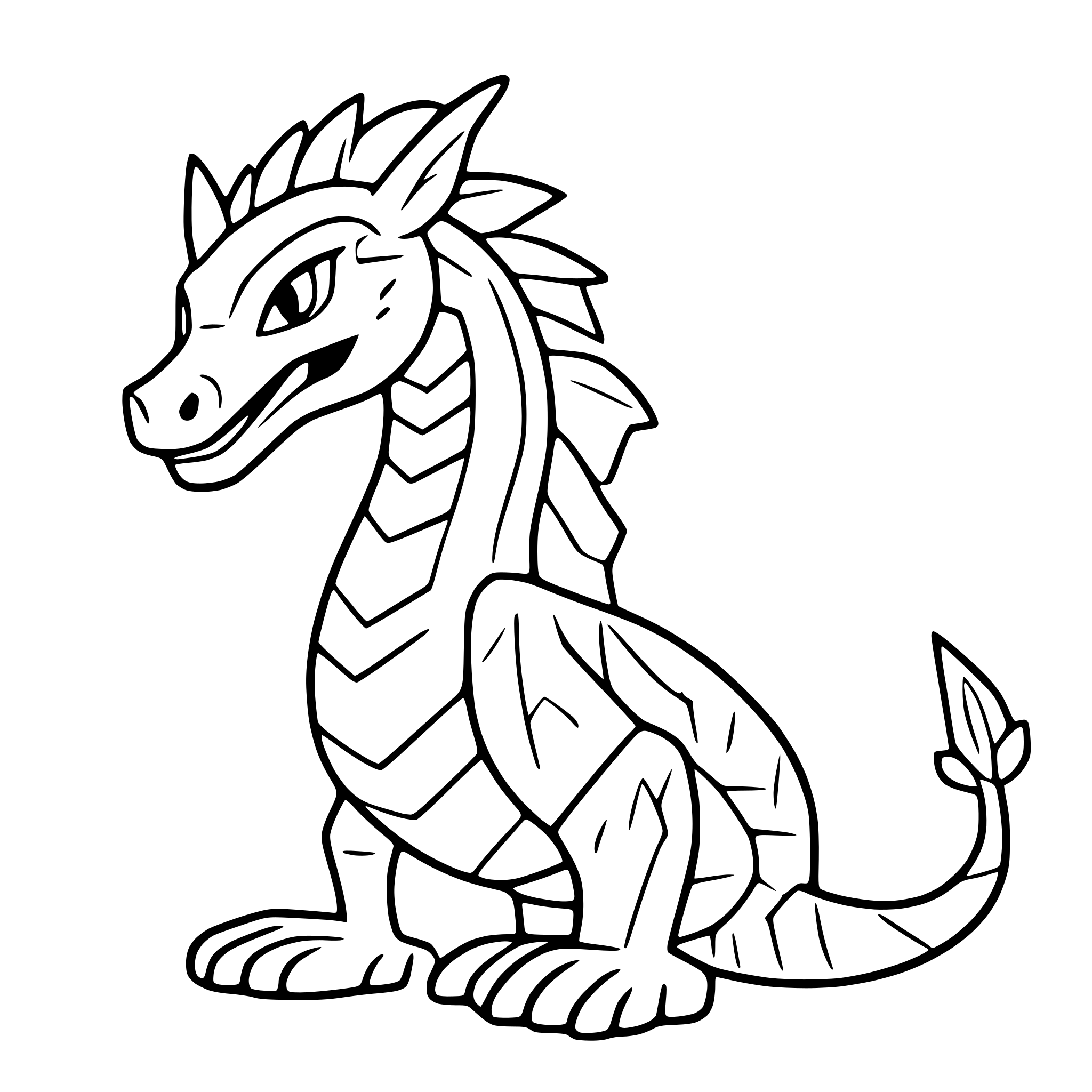 AI-generated SVG of a dragon with intricate scales