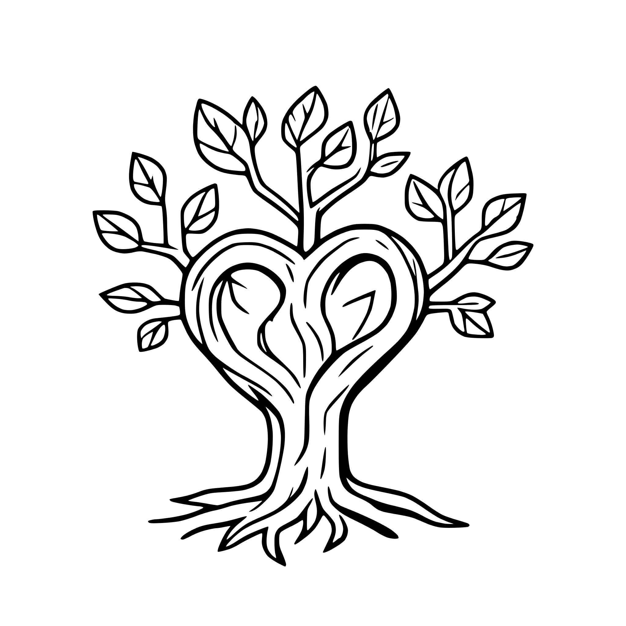 AI-generated SVG of a tree roots forming a heart