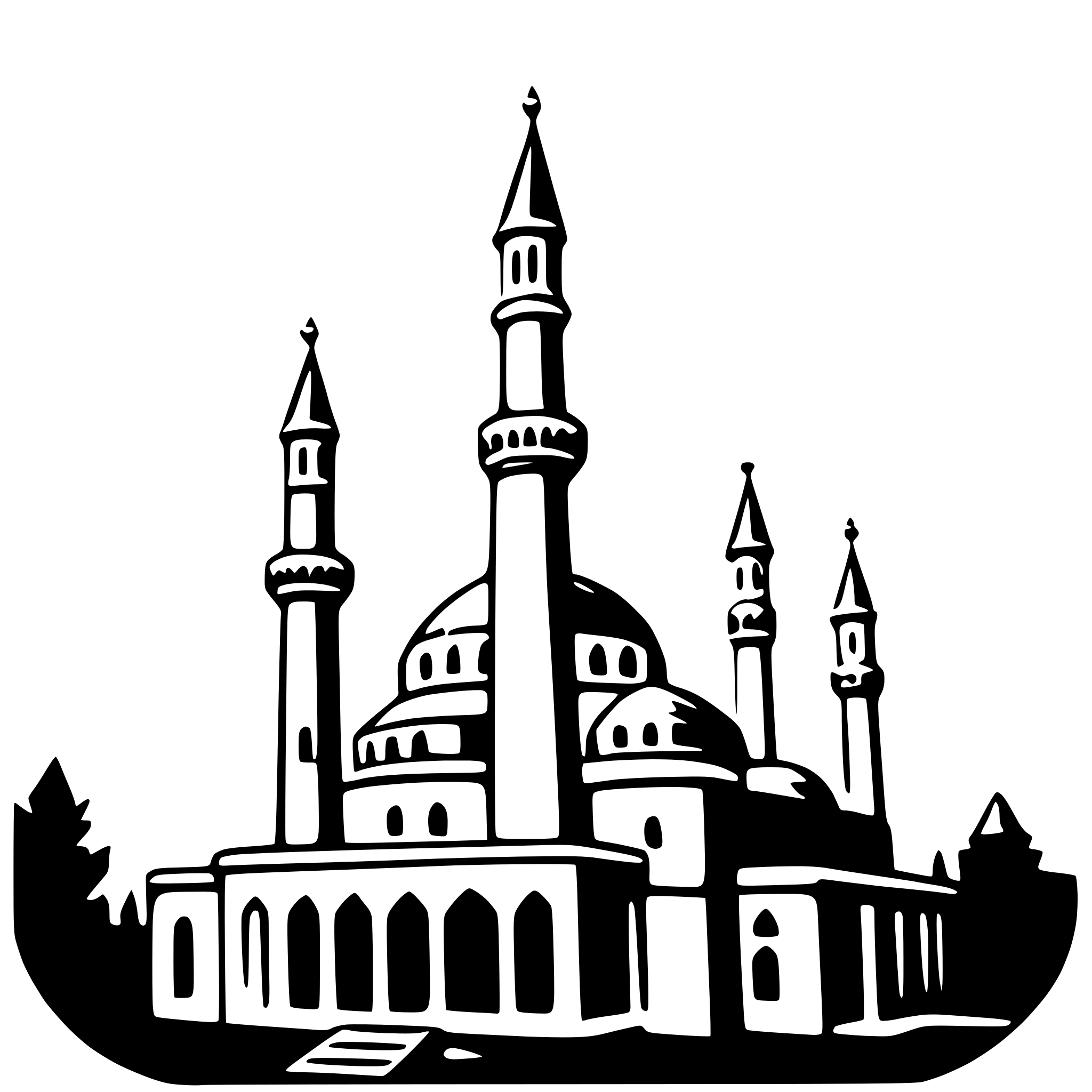 AI-generated SVG of a blue mosque