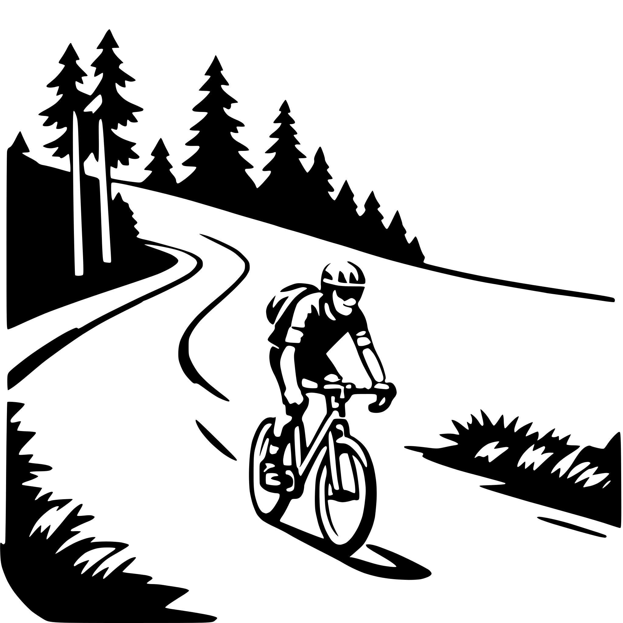 AI-generated SVG of 'mountain road biking'