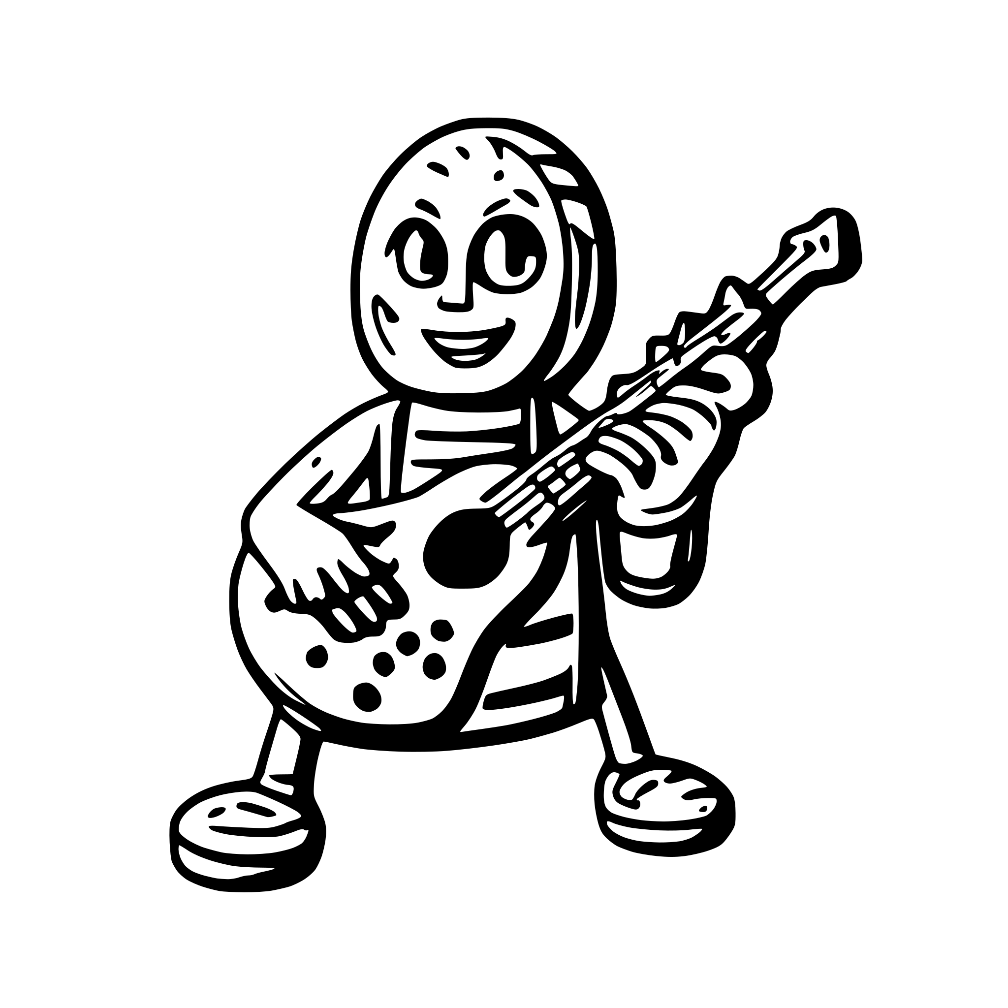 AI-generated SVG of a cartoon donut guitar phish grateful dead