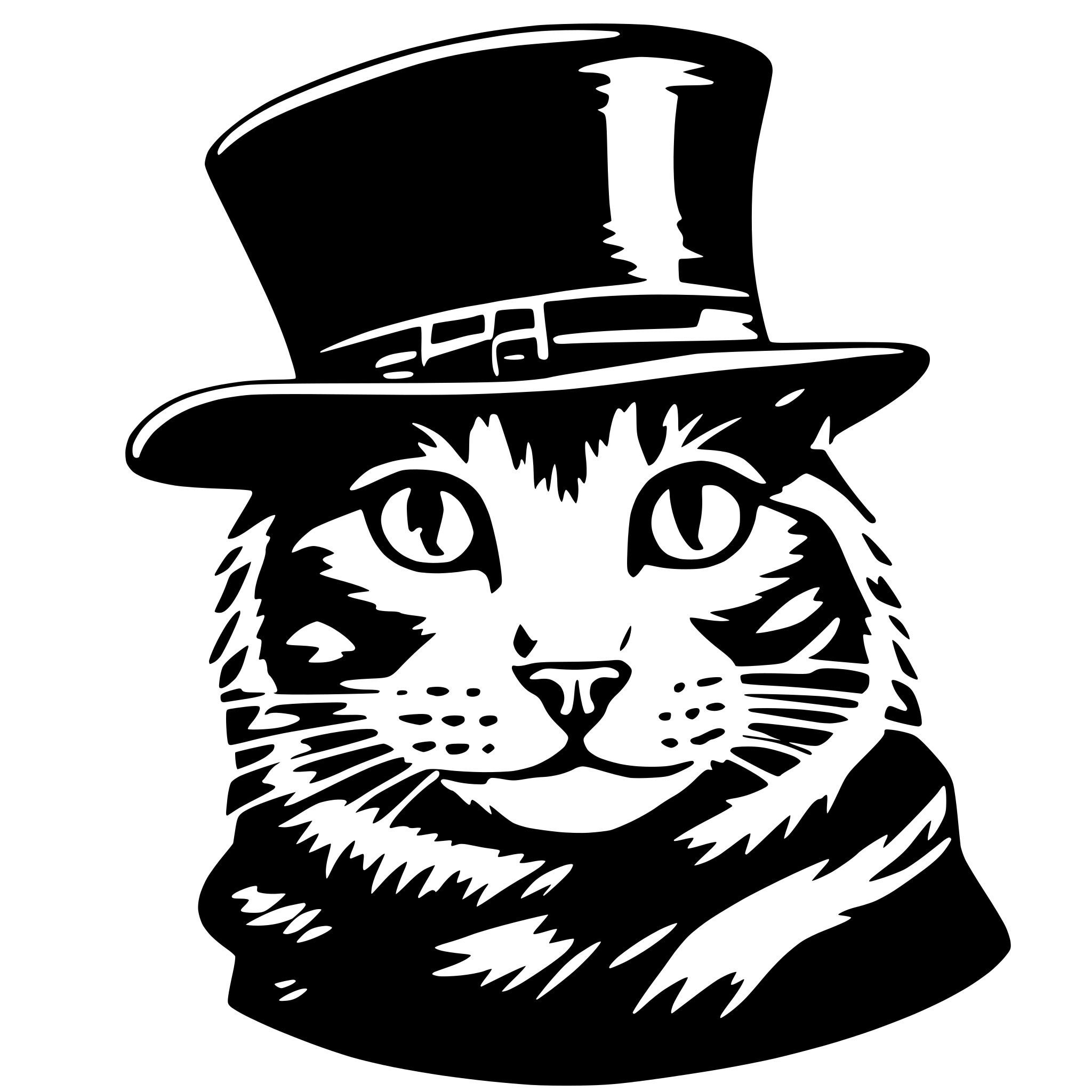 AI-generated SVG of 'cat wif hat'