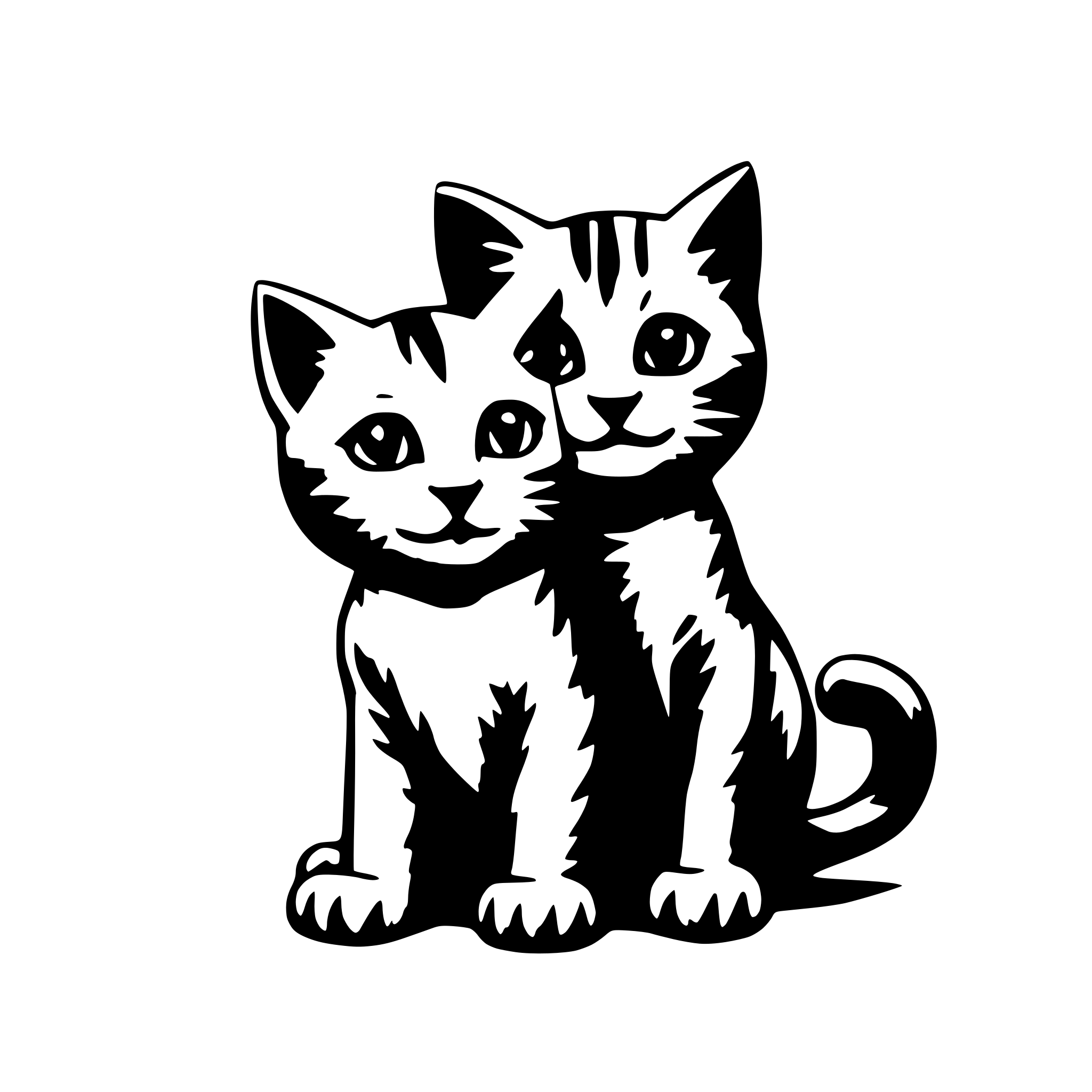 AI-generated SVG of 'Simple sketches of kittens'