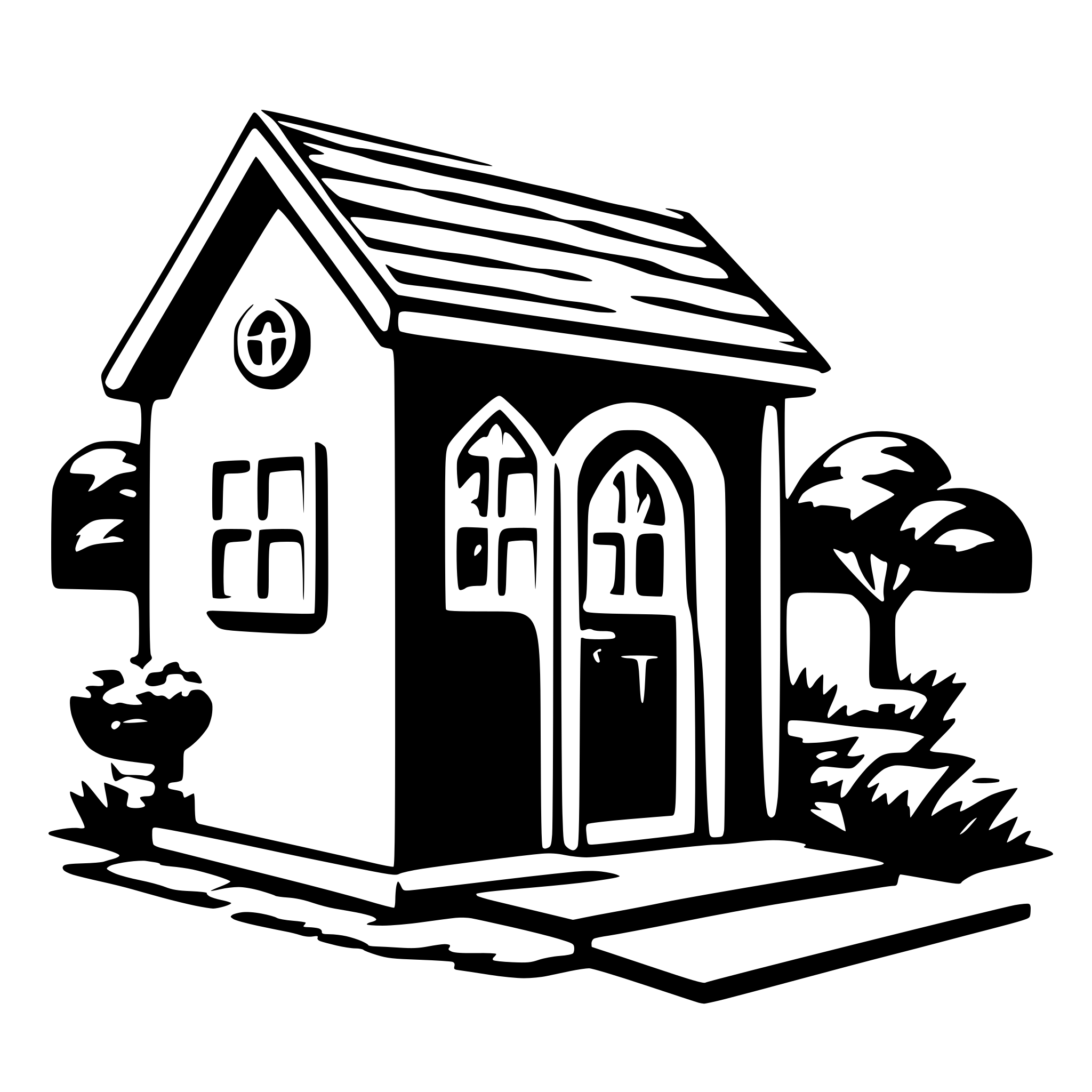 AI-generated SVG of a a small house with one door and two windows AI-generated SVG of a a small house with one door and two windows