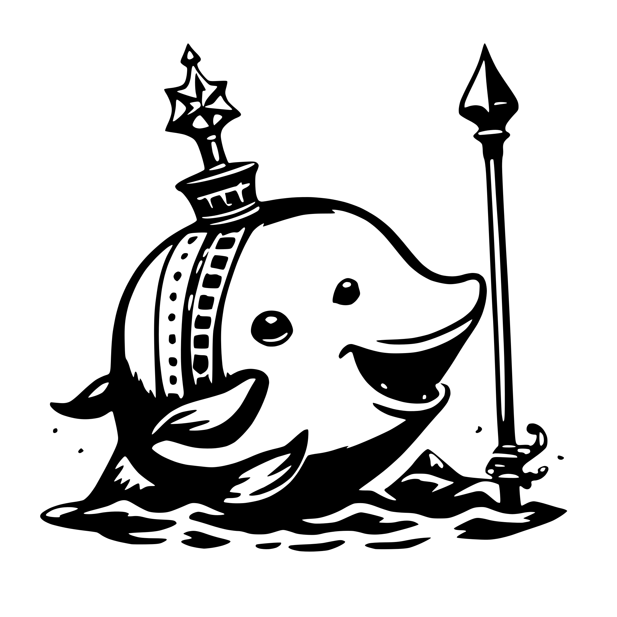 AI-generated SVG of a a cute animated whale, holding a mage staff and a lute AI-generated SVG of a a cute animated whale, holding a mage staff and a lute
