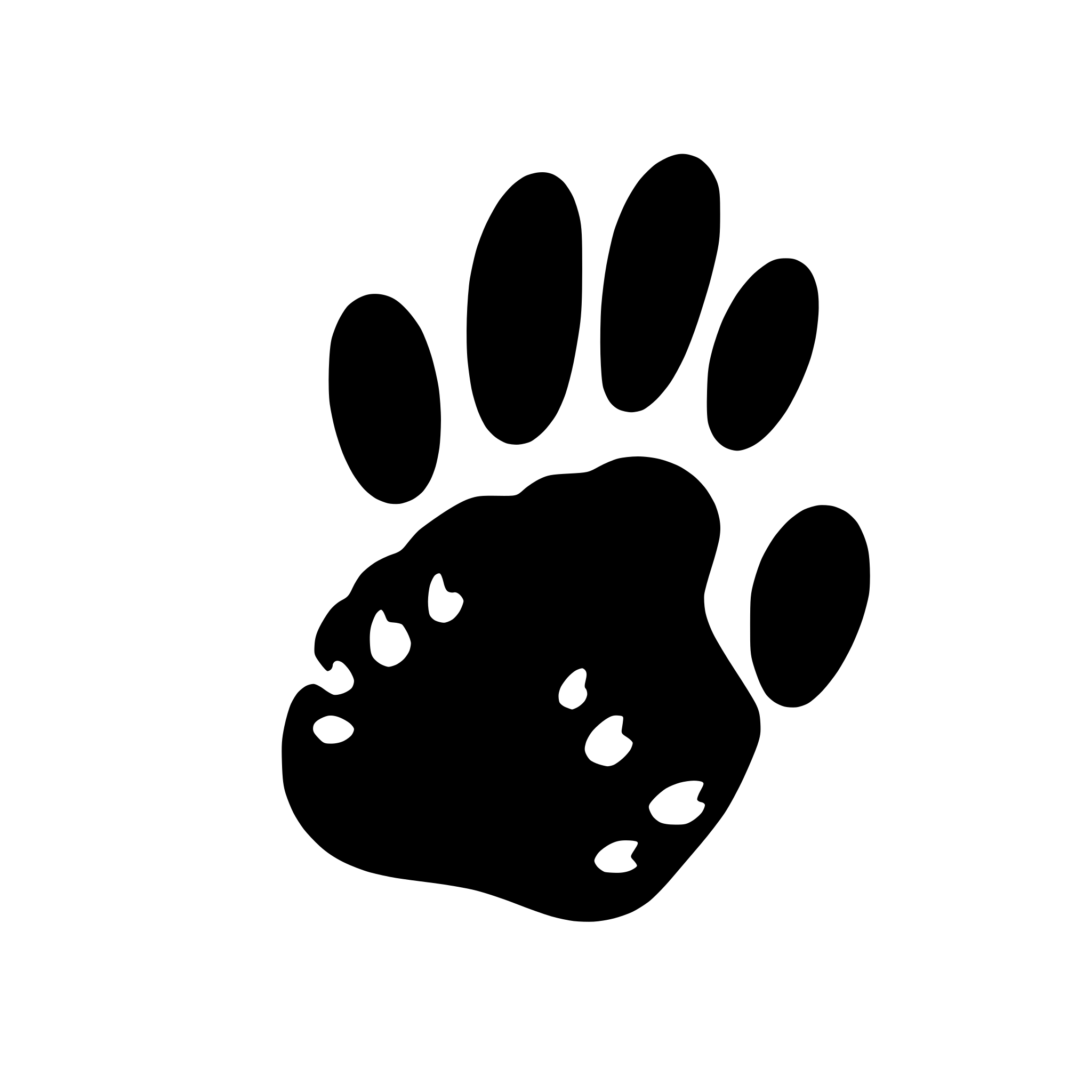 AI-generated SVG of 'trail of dog paws'