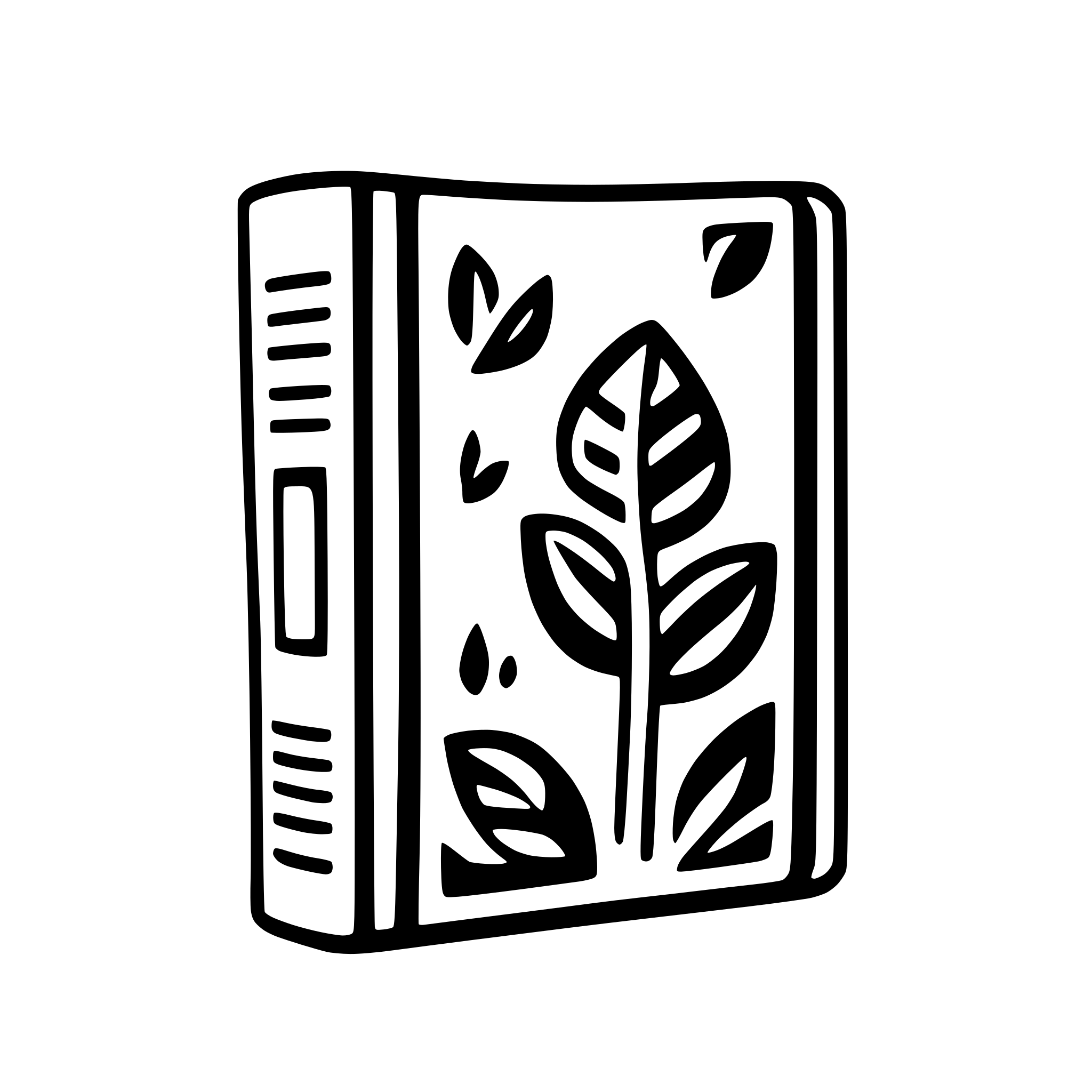 AI-generated SVG of 'side-view of bluerprint journal'