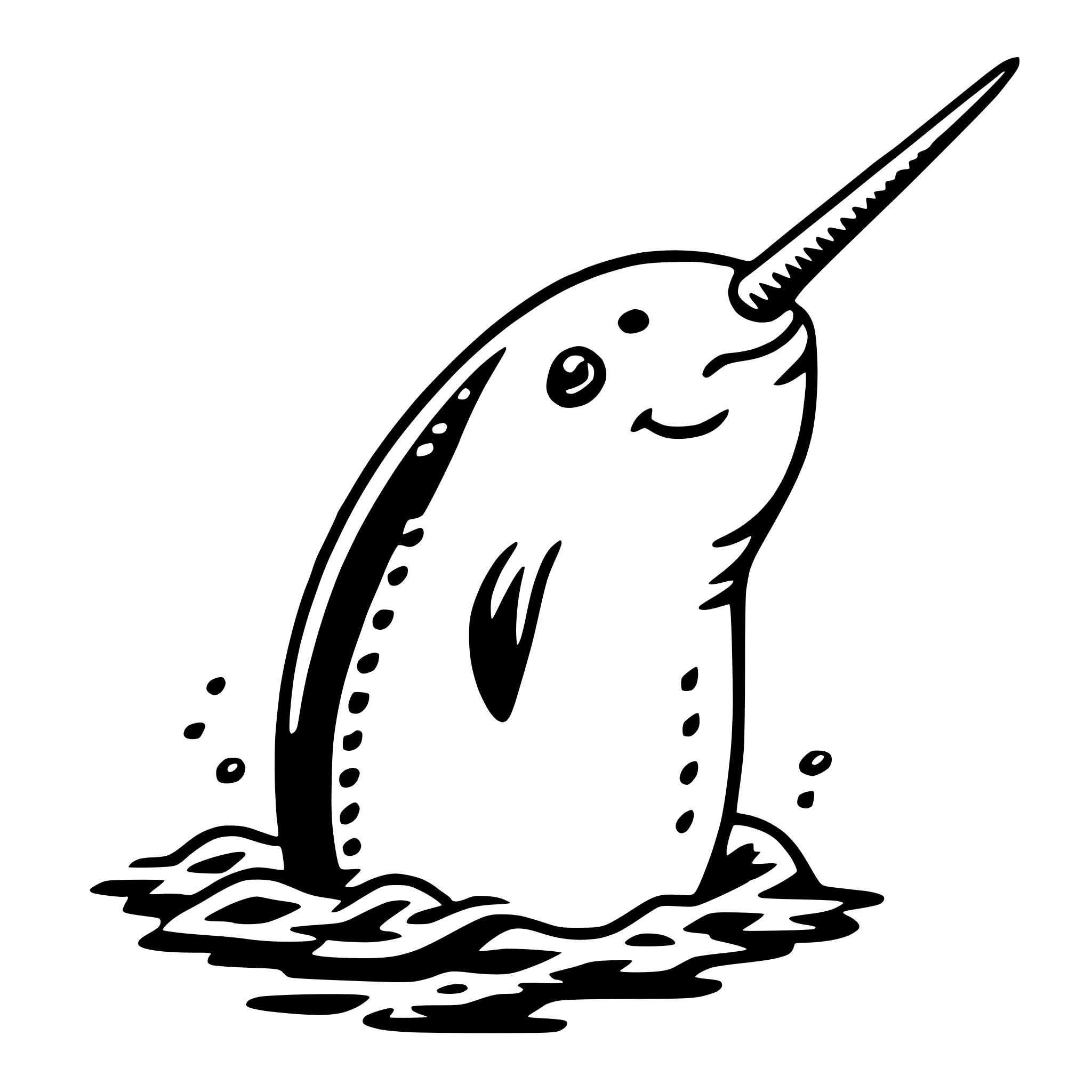 AI-generated SVG of a narwhal