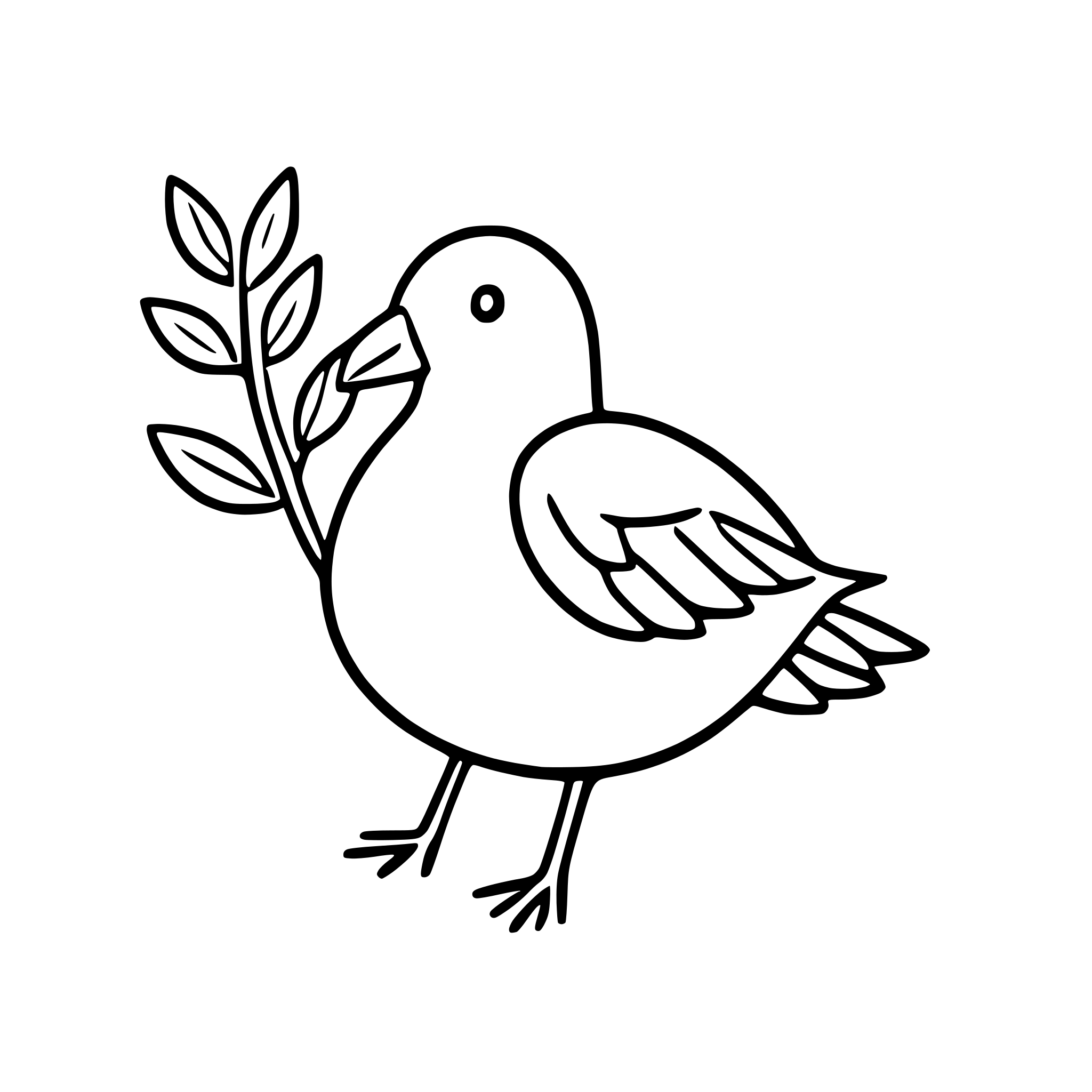 AI-generated SVG of 'dove carrying olive branch'