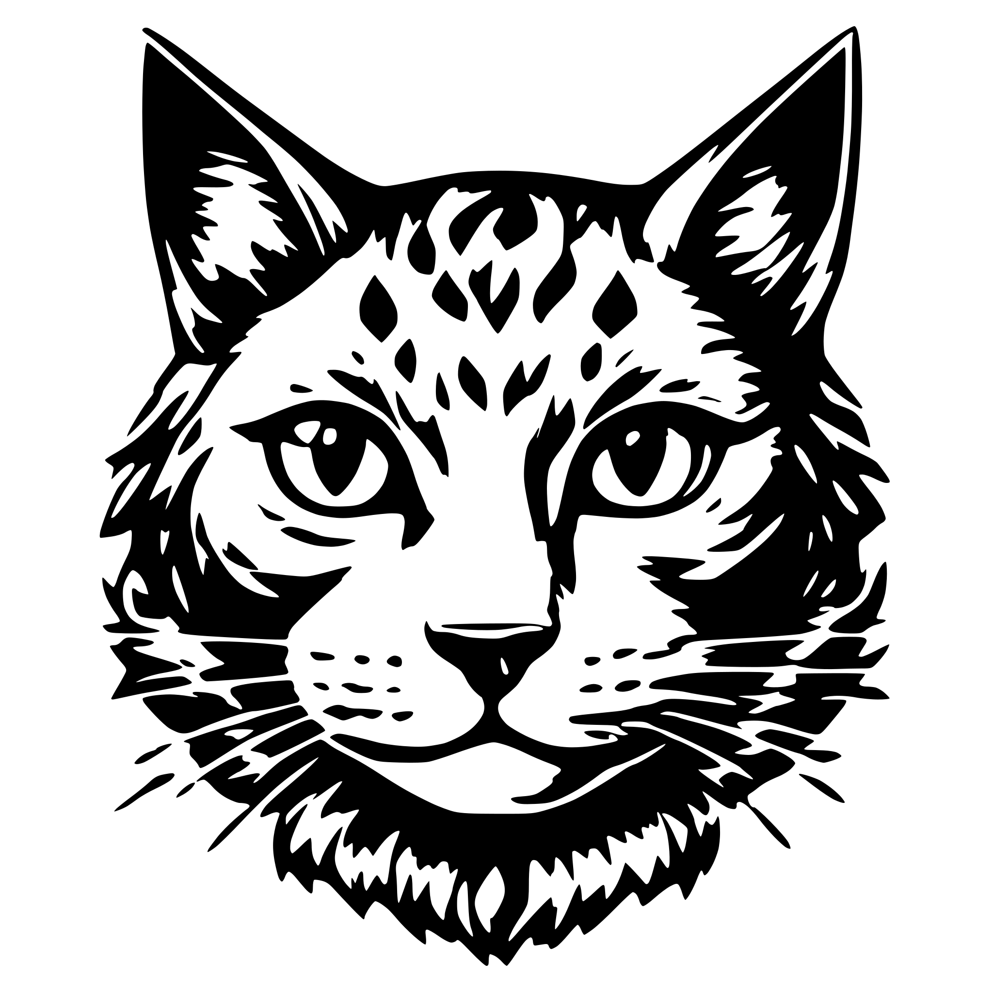 AI-generated SVG of a black cat face