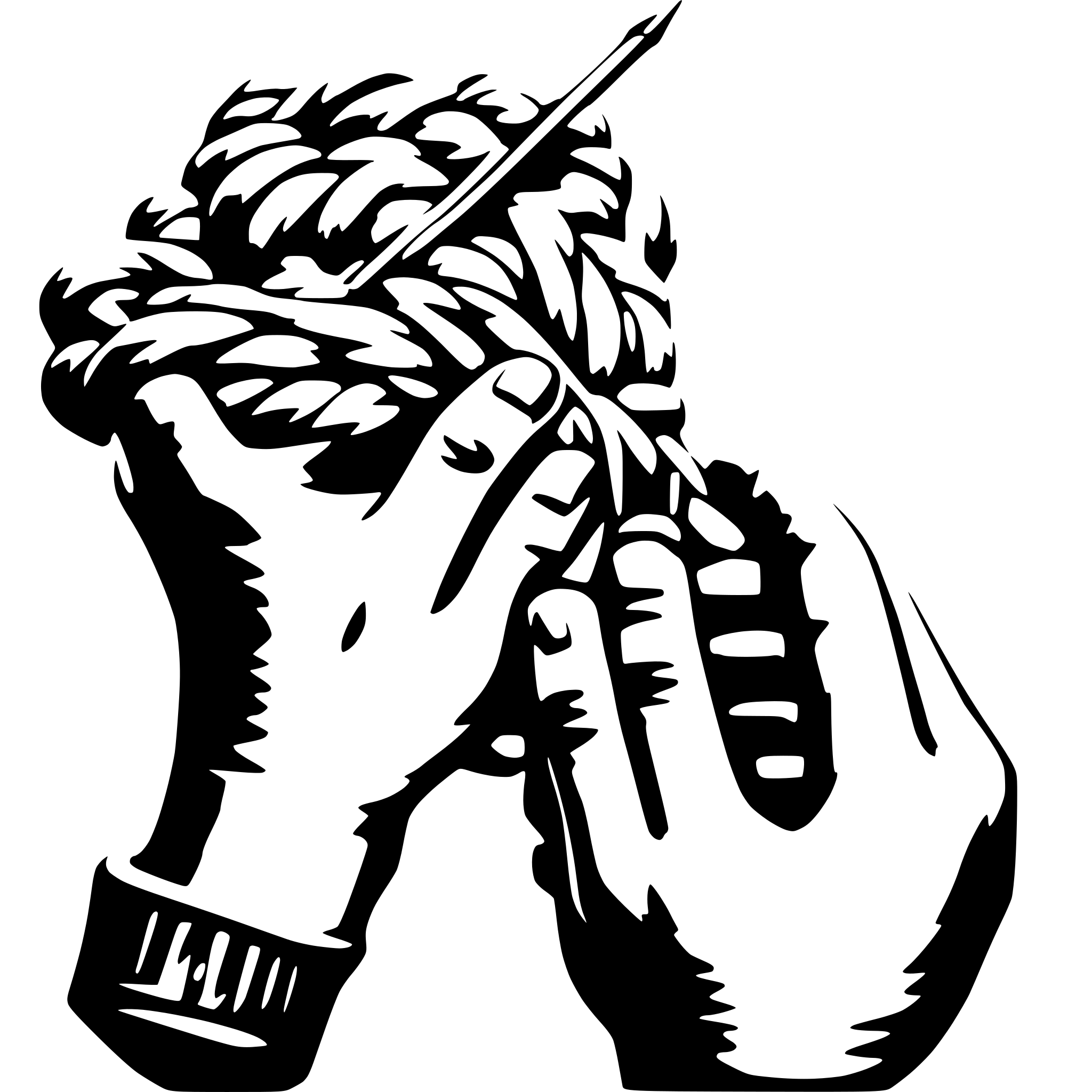 AI-generated SVG of a hands knitting wool