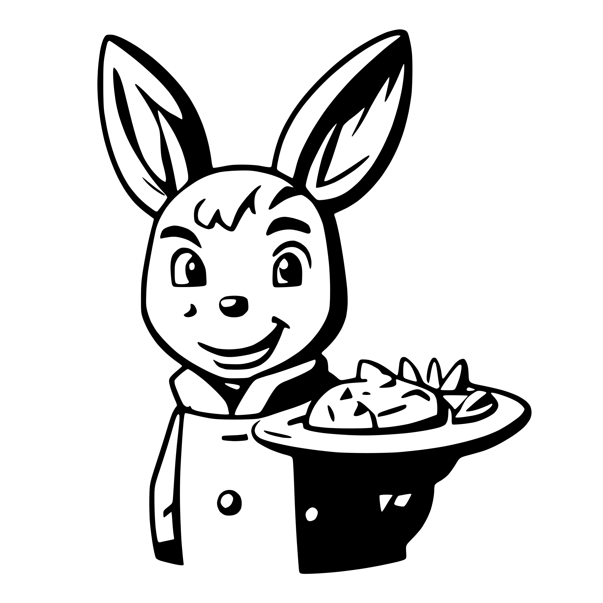 AI-generated SVG of a Cartoon chef donkey facing forward