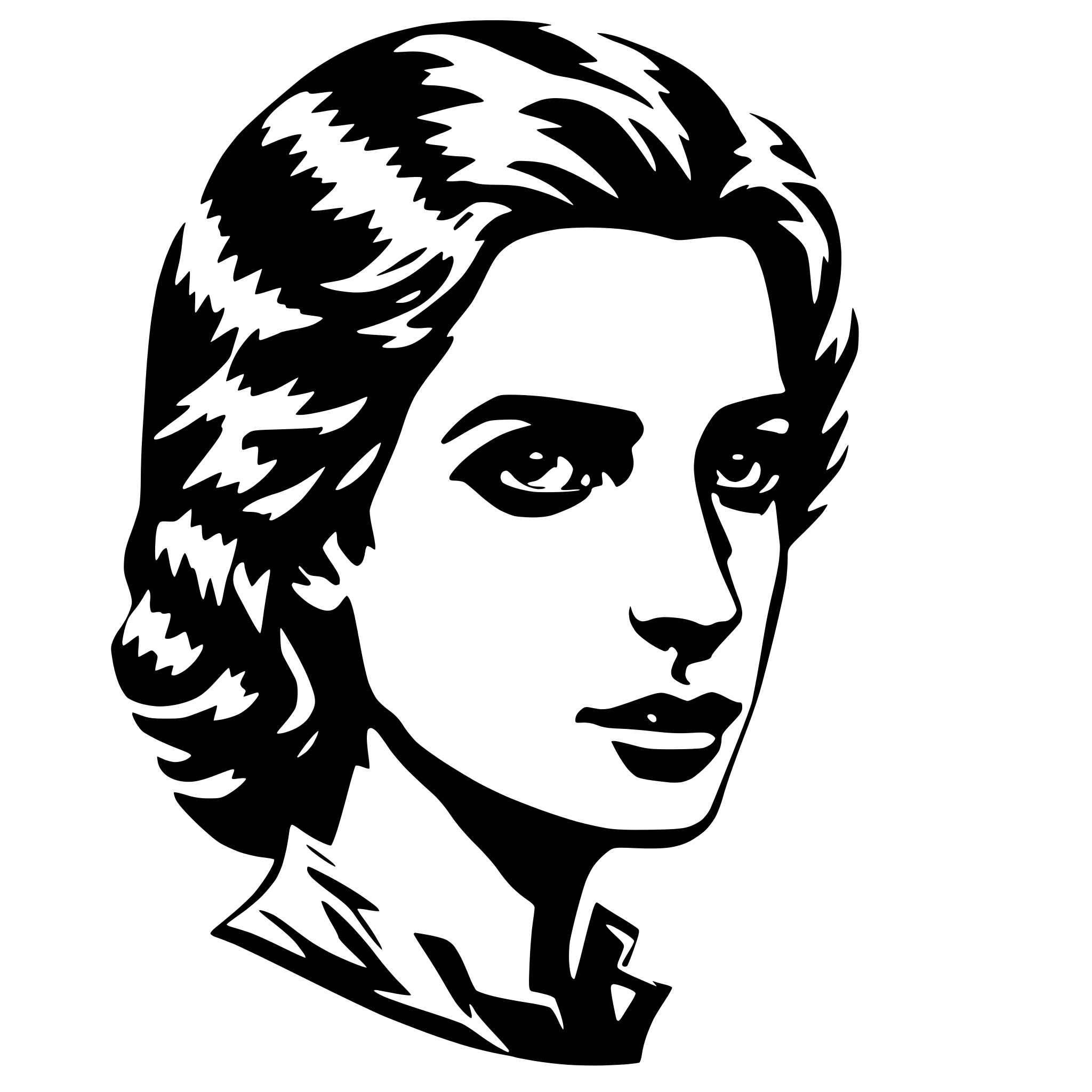 AI-generated SVG of a head view from above