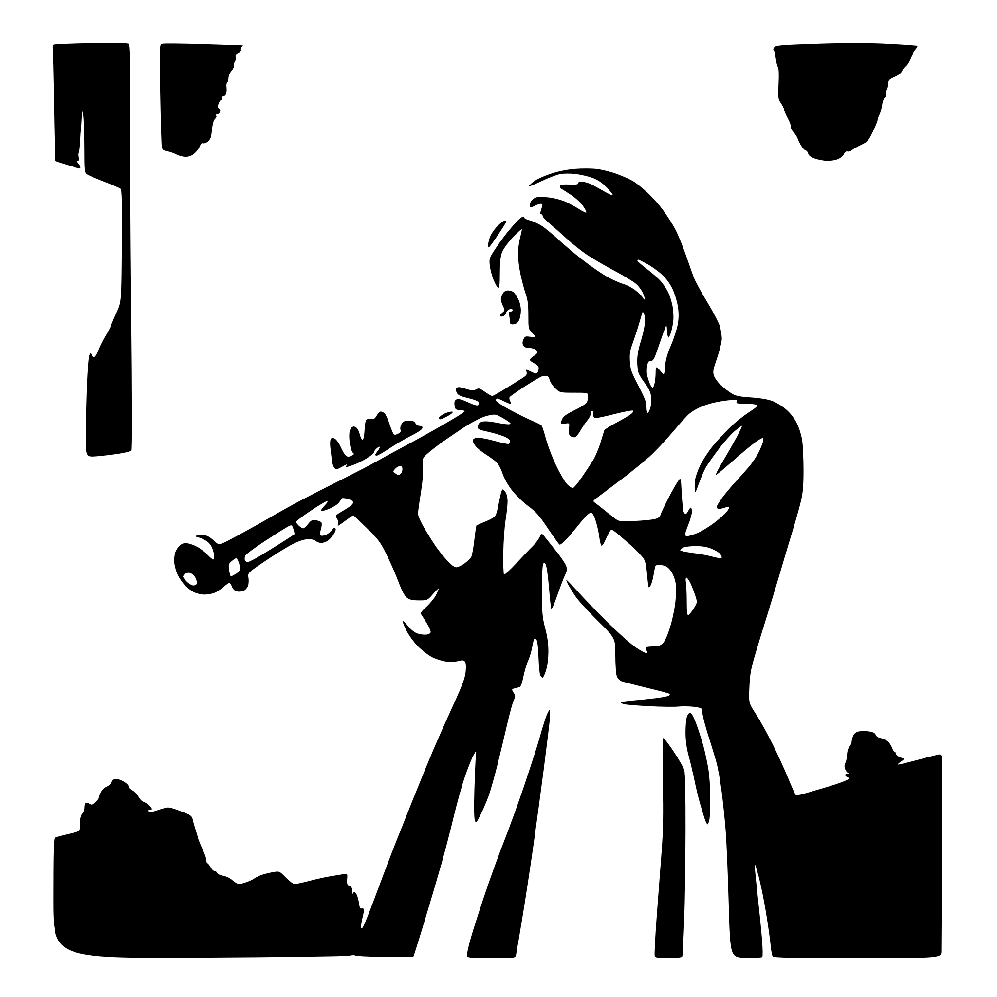AI-generated SVG of a person playing flute