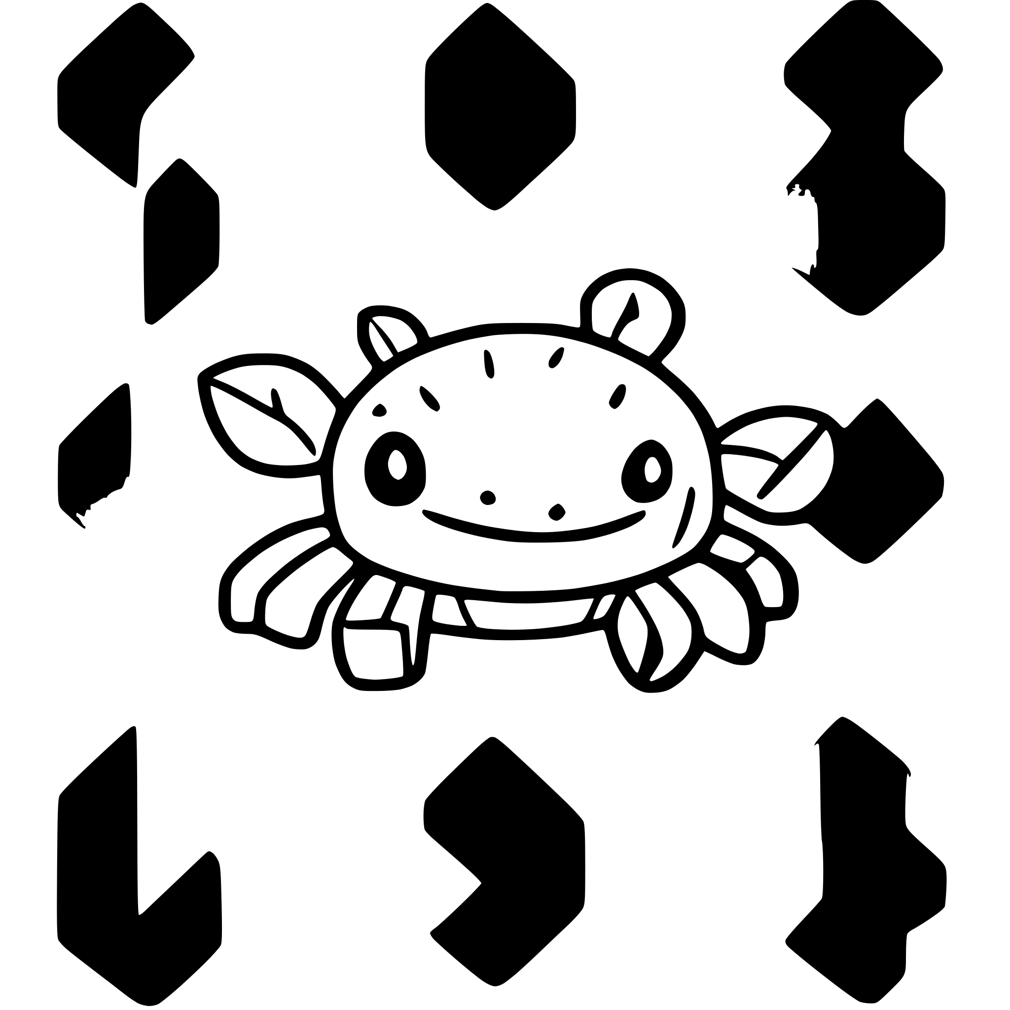 AI-generated SVG of a cute crab smiling