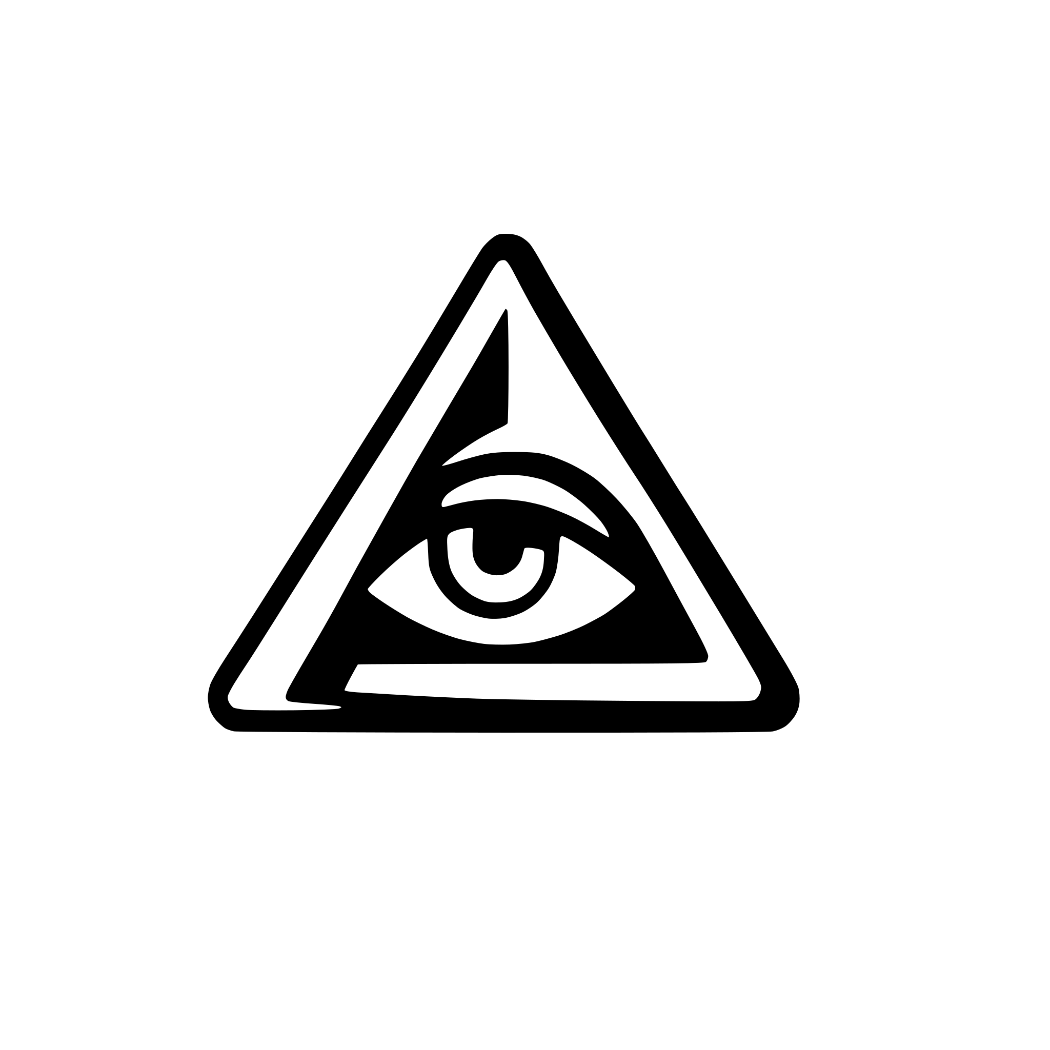 AI-generated SVG of a eye inside triangle, black and white, handmaid